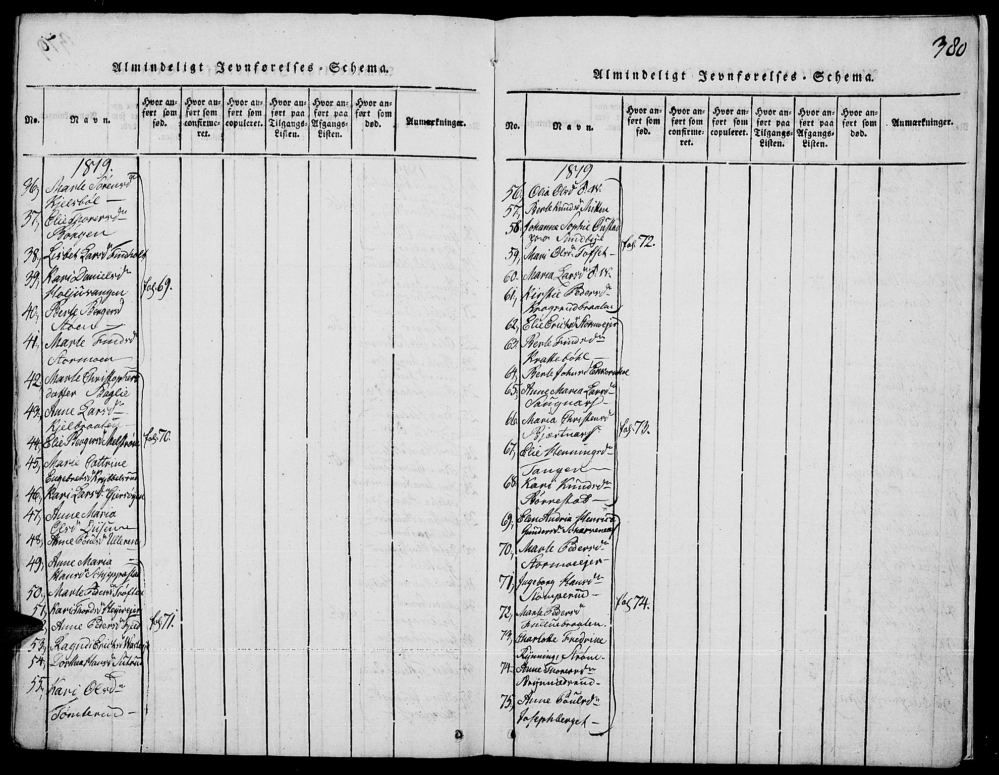 Strøm-Odalen prestekontor, AV/SAH-PREST-028/H/Ha/Haa/L0006: Parish register (official) no. 6, 1814-1850, p. 380