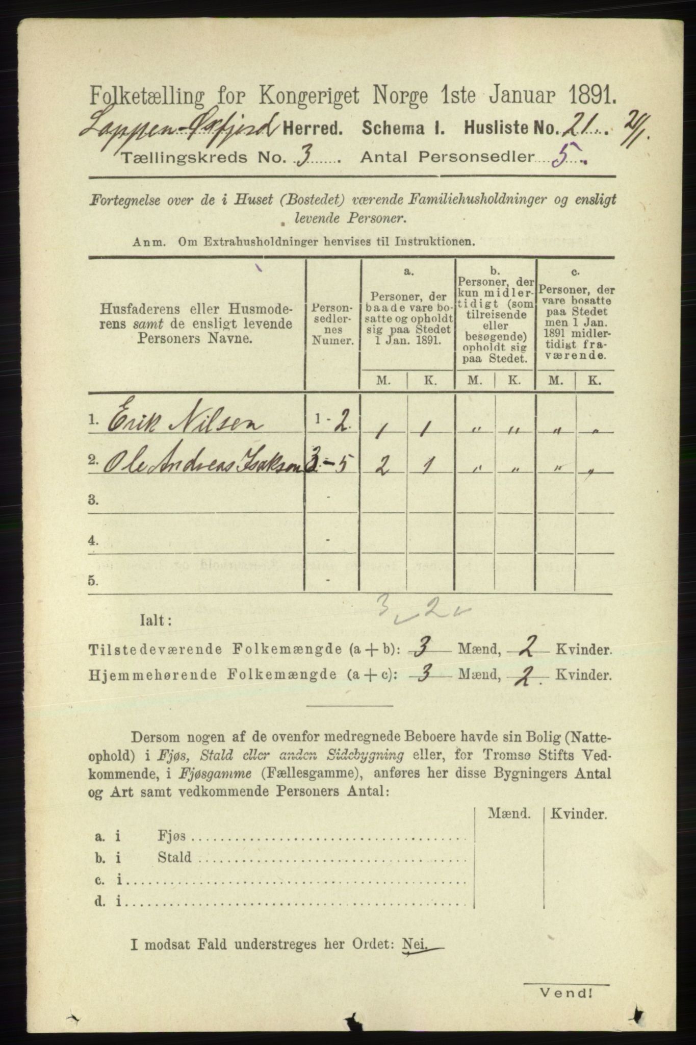 RA, 1891 census for 2014 Loppa, 1891, p. 669