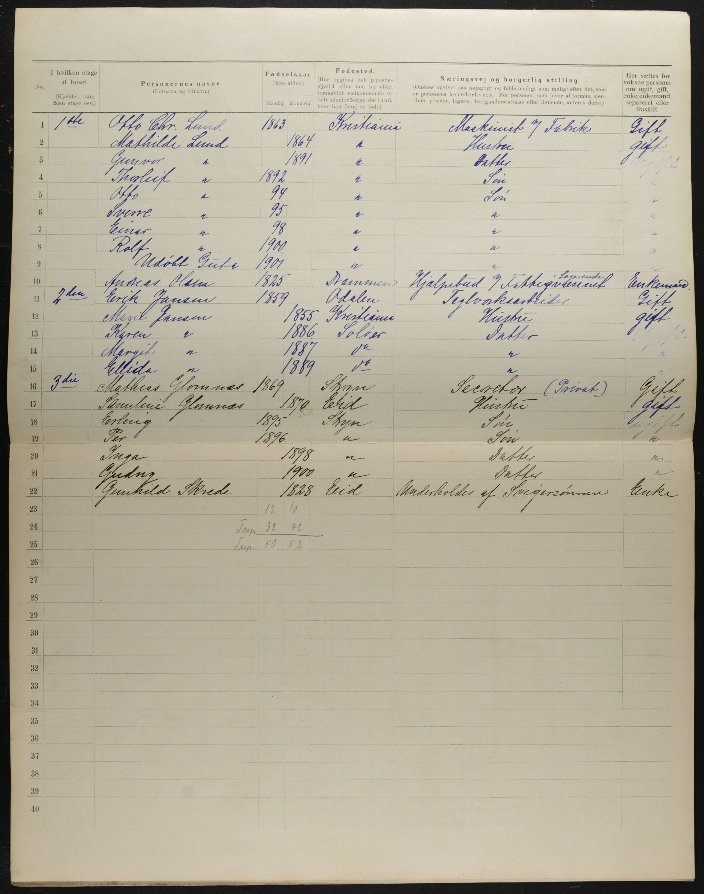 OBA, Municipal Census 1901 for Kristiania, 1901, p. 2470