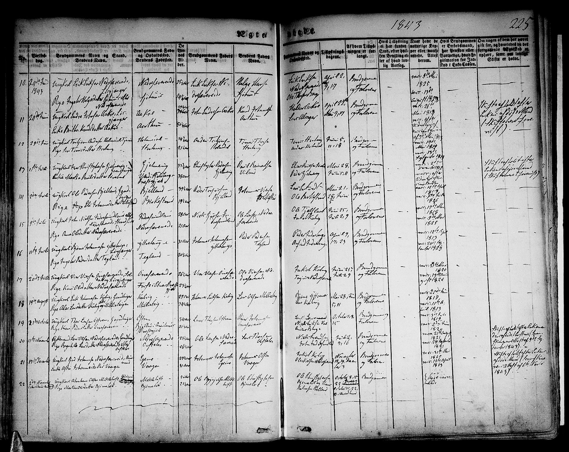 Skånevik sokneprestembete, SAB/A-77801/H/Haa: Parish register (official) no. A 4, 1828-1848, p. 225