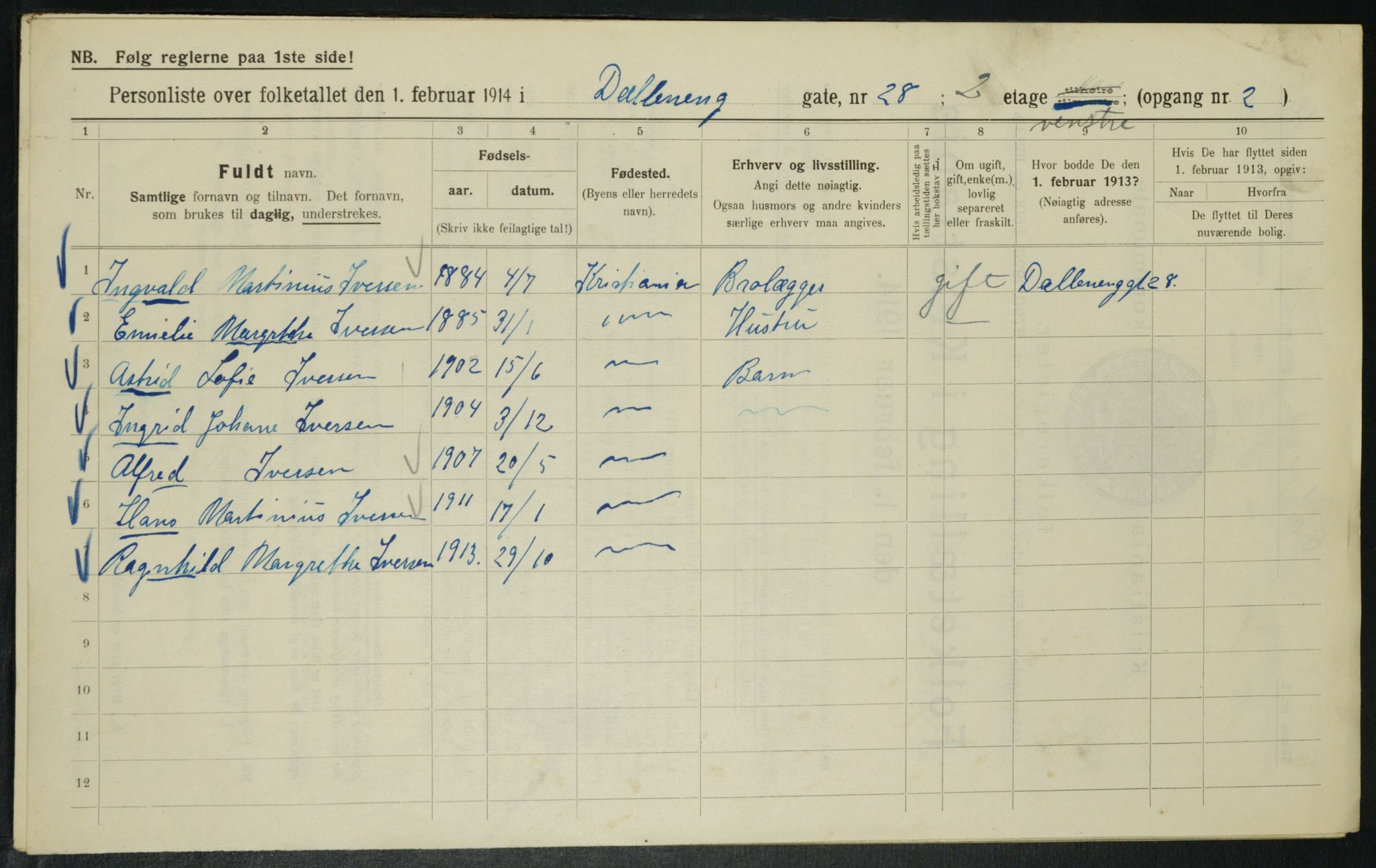 OBA, Municipal Census 1914 for Kristiania, 1914, p. 17741