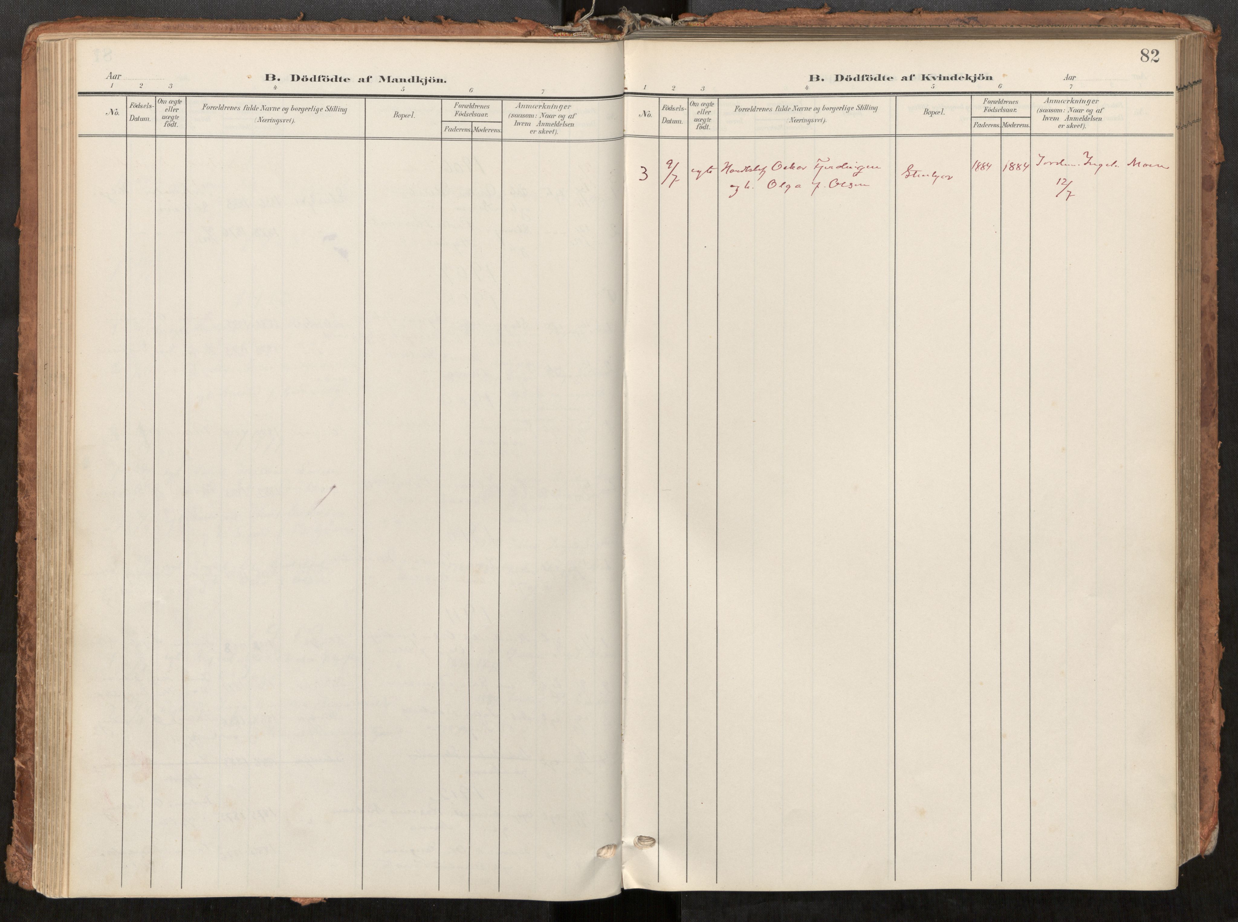 Steinkjer sokneprestkontor, SAT/A-1541/01/H/Ha/Haa/L0001: Parish register (official) no. 1, 1904-1912, p. 82