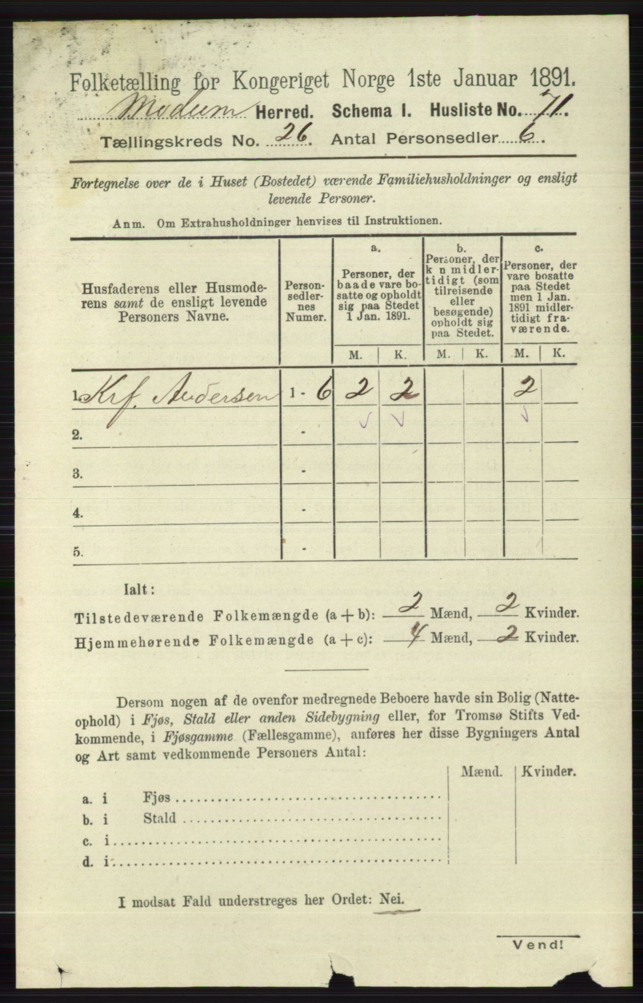 RA, 1891 census for 0623 Modum, 1891, p. 9386