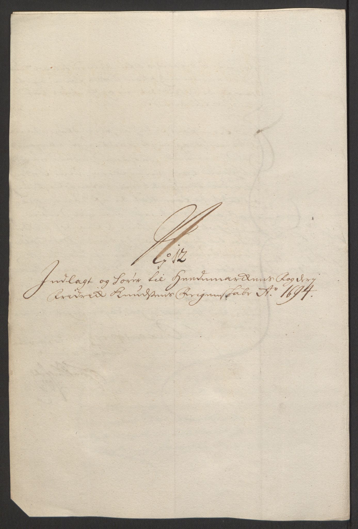 Rentekammeret inntil 1814, Reviderte regnskaper, Fogderegnskap, AV/RA-EA-4092/R16/L1035: Fogderegnskap Hedmark, 1694, p. 202