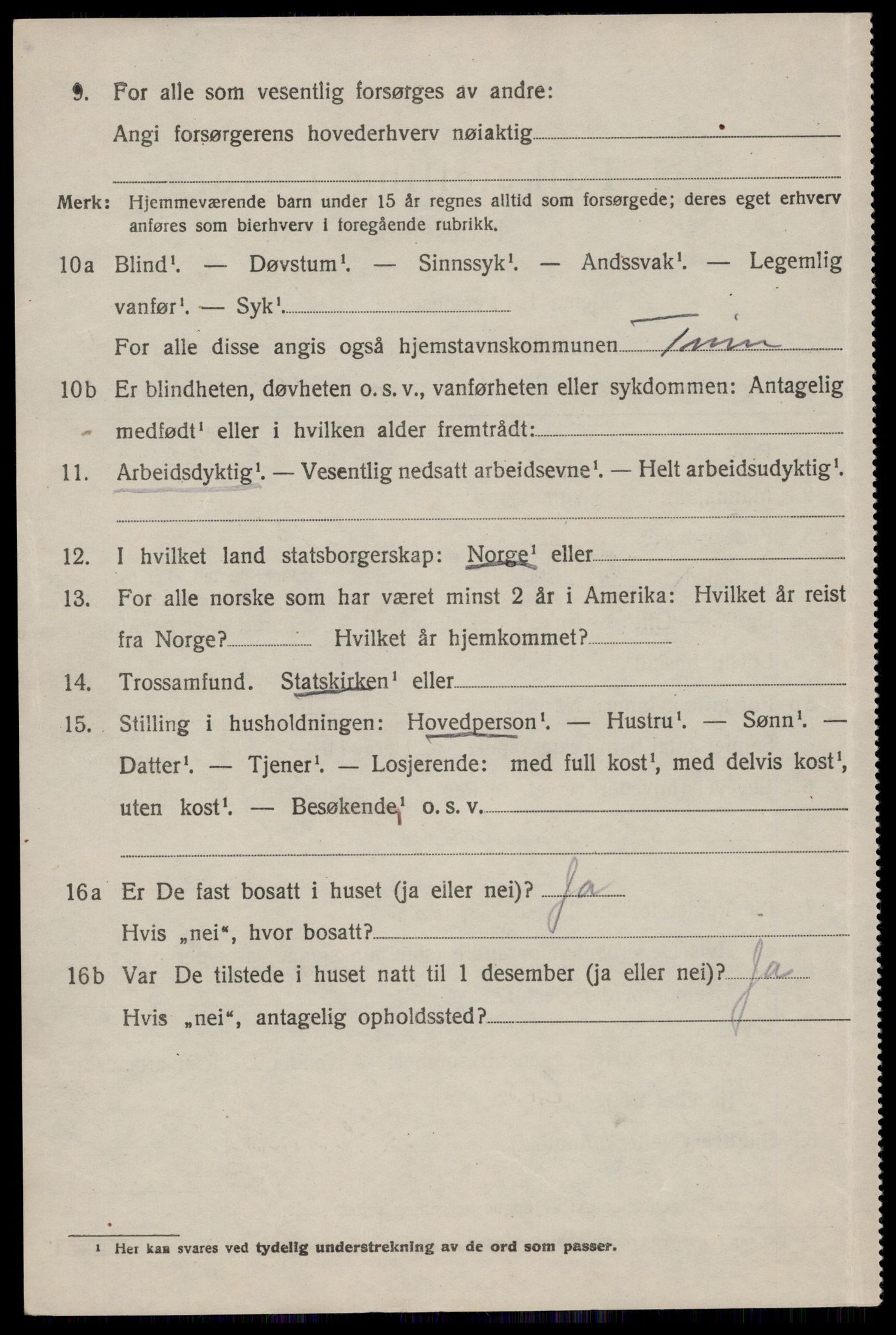 SAKO, 1920 census for Tinn, 1920, p. 6949