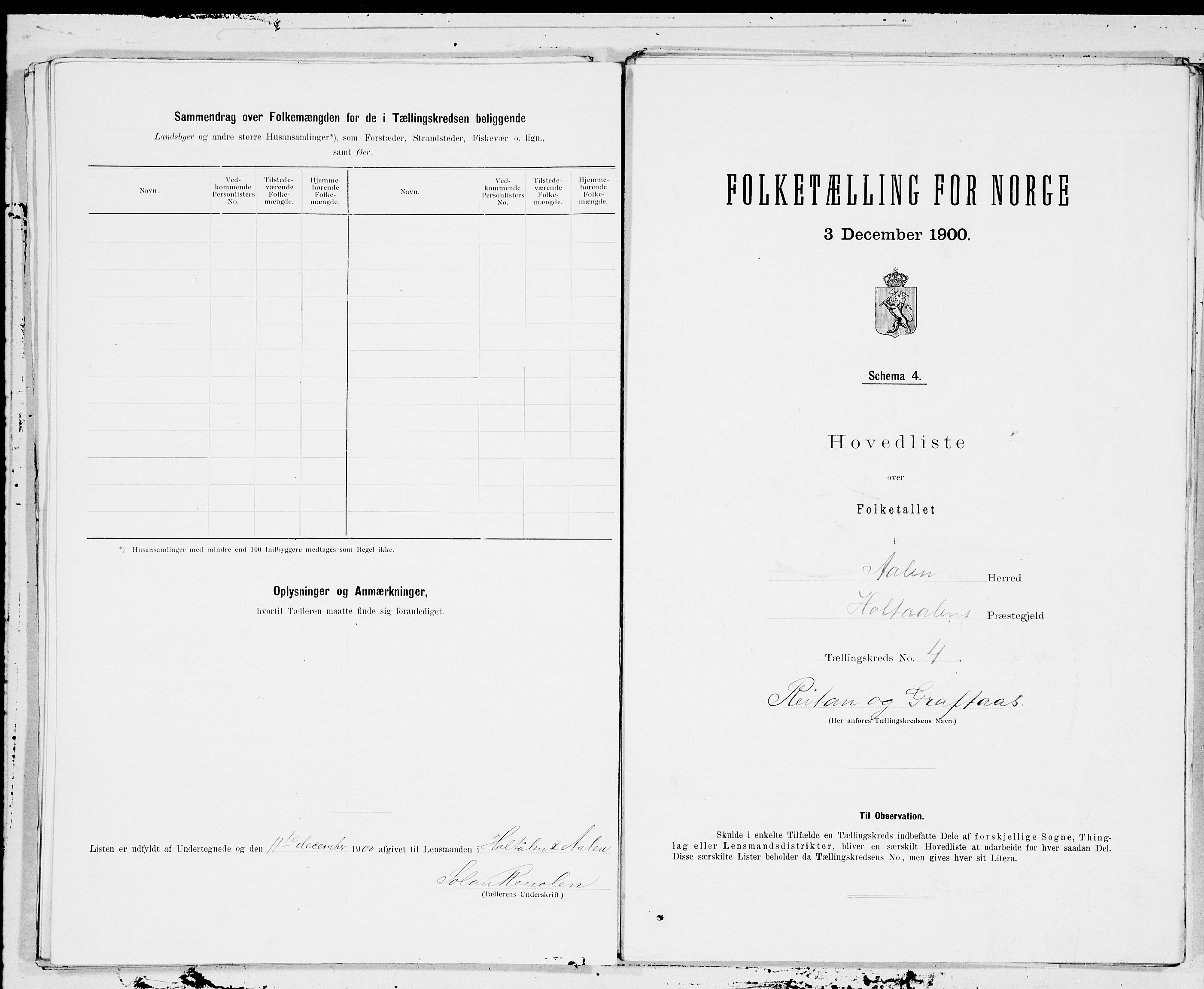 SAT, 1900 census for Ålen, 1900, p. 10