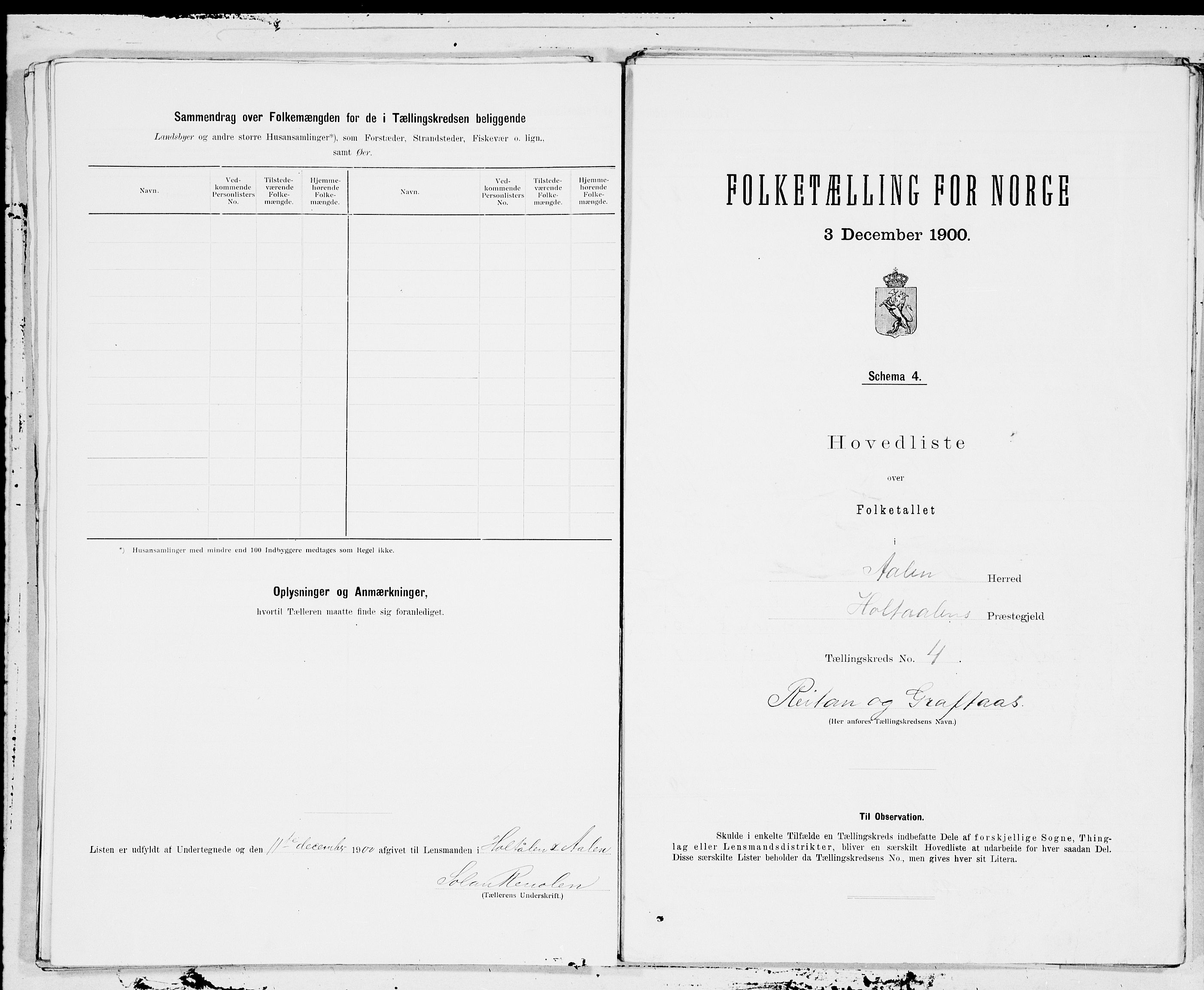 SAT, 1900 census for Ålen, 1900, p. 10