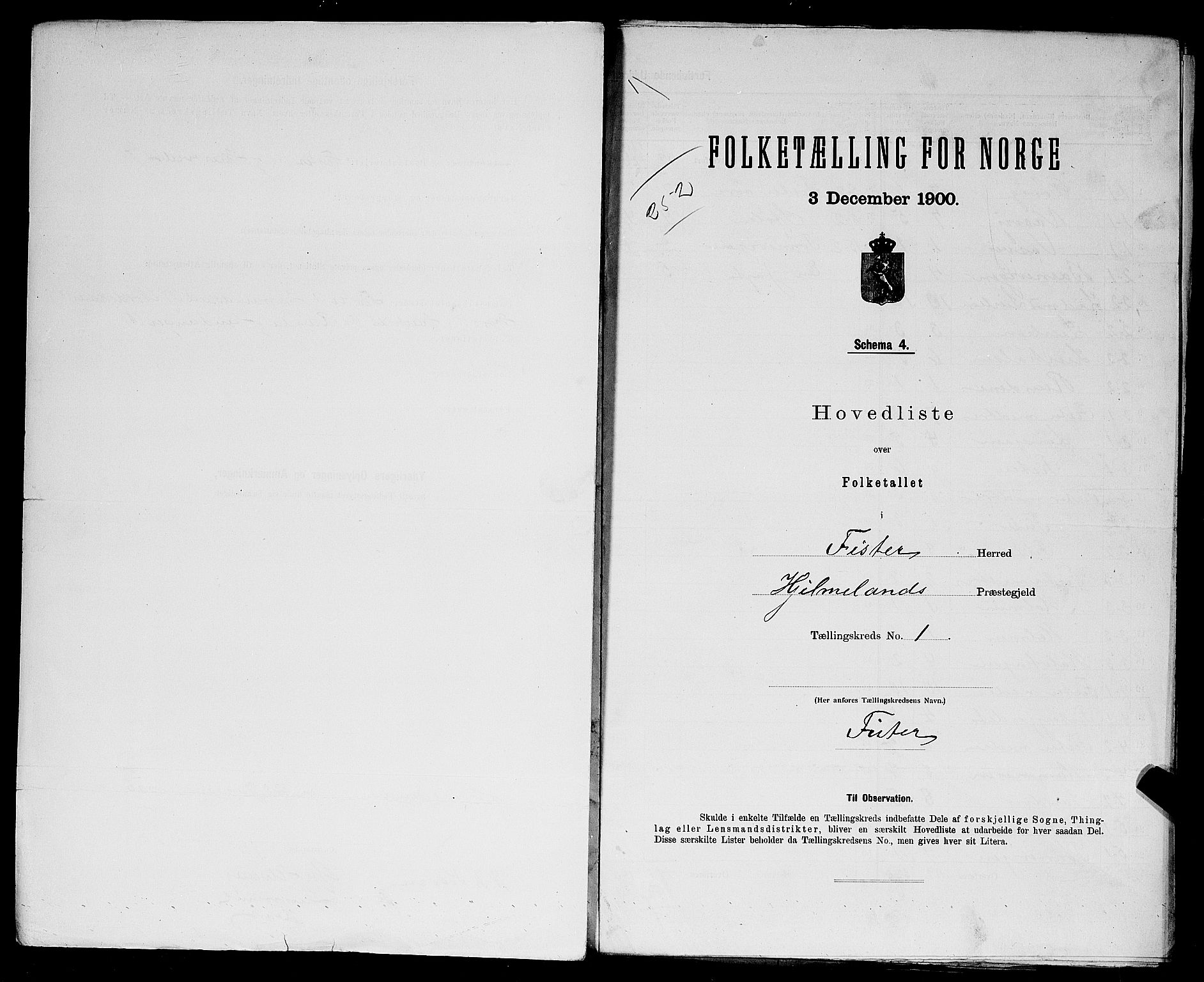 SAST, 1900 census for Fister, 1900, p. 11