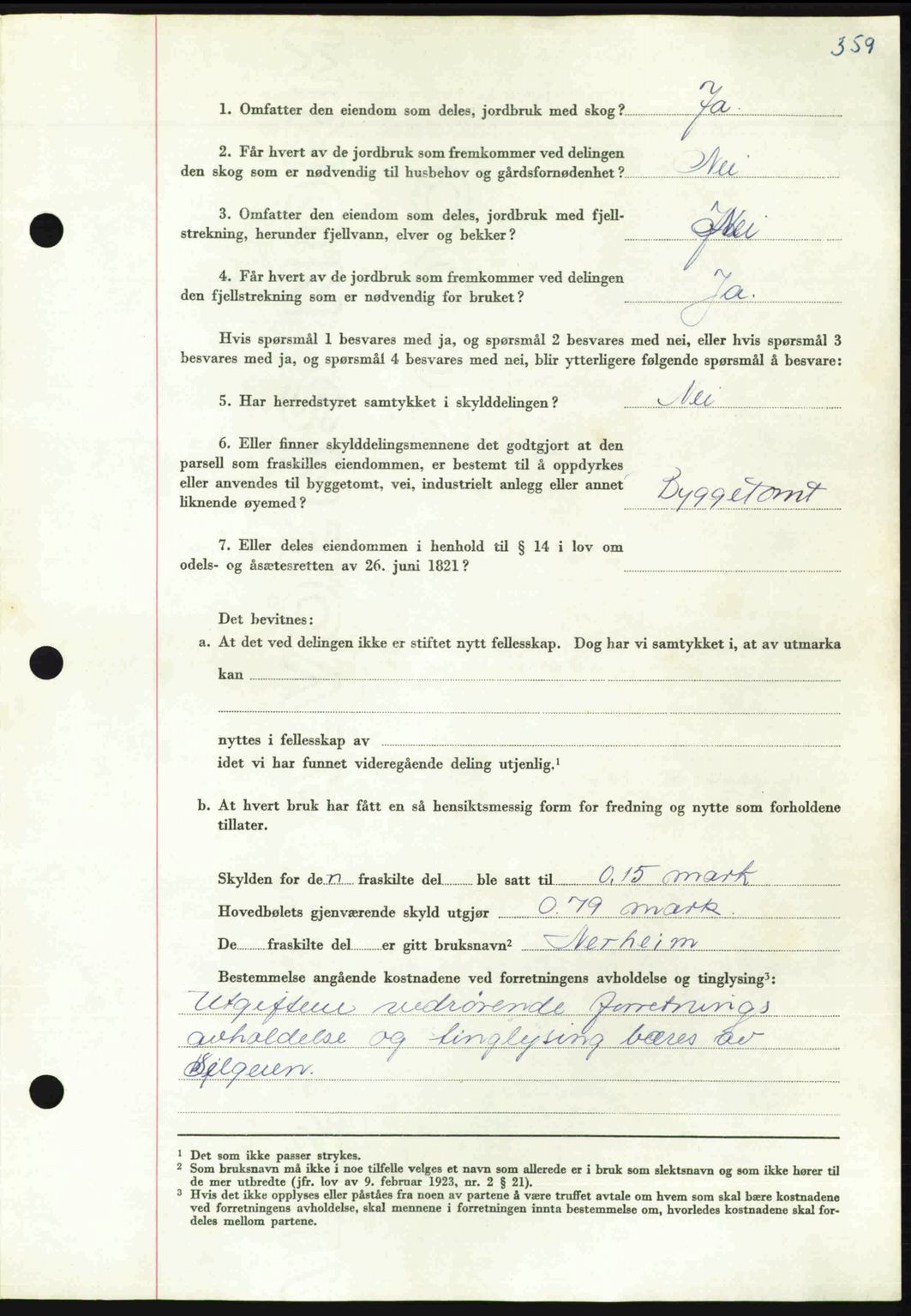 Nordmøre sorenskriveri, AV/SAT-A-4132/1/2/2Ca: Mortgage book no. A113, 1949-1950, Diary no: : 3460/1949