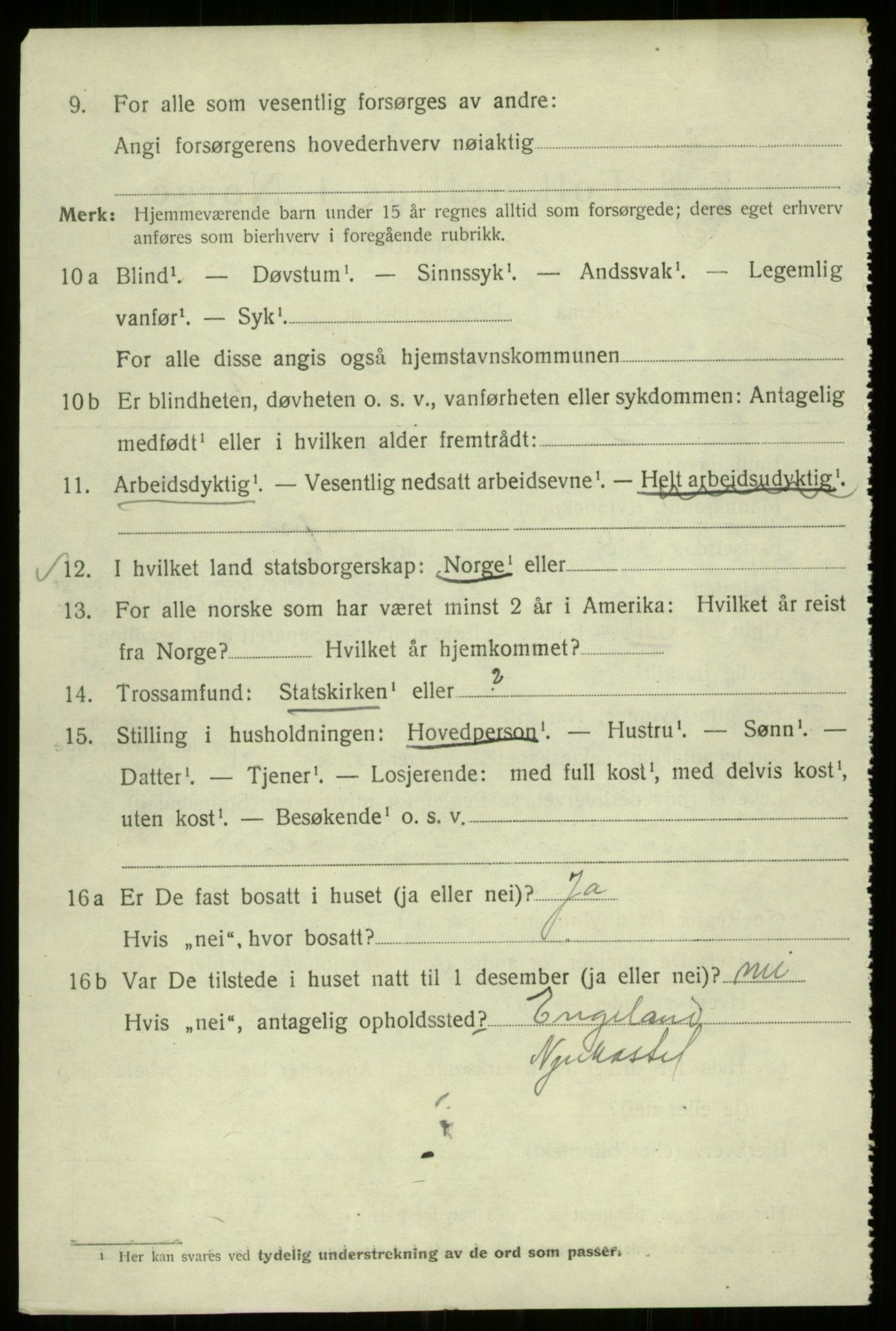 SAB, 1920 census for Bergen, 1920, p. 187147