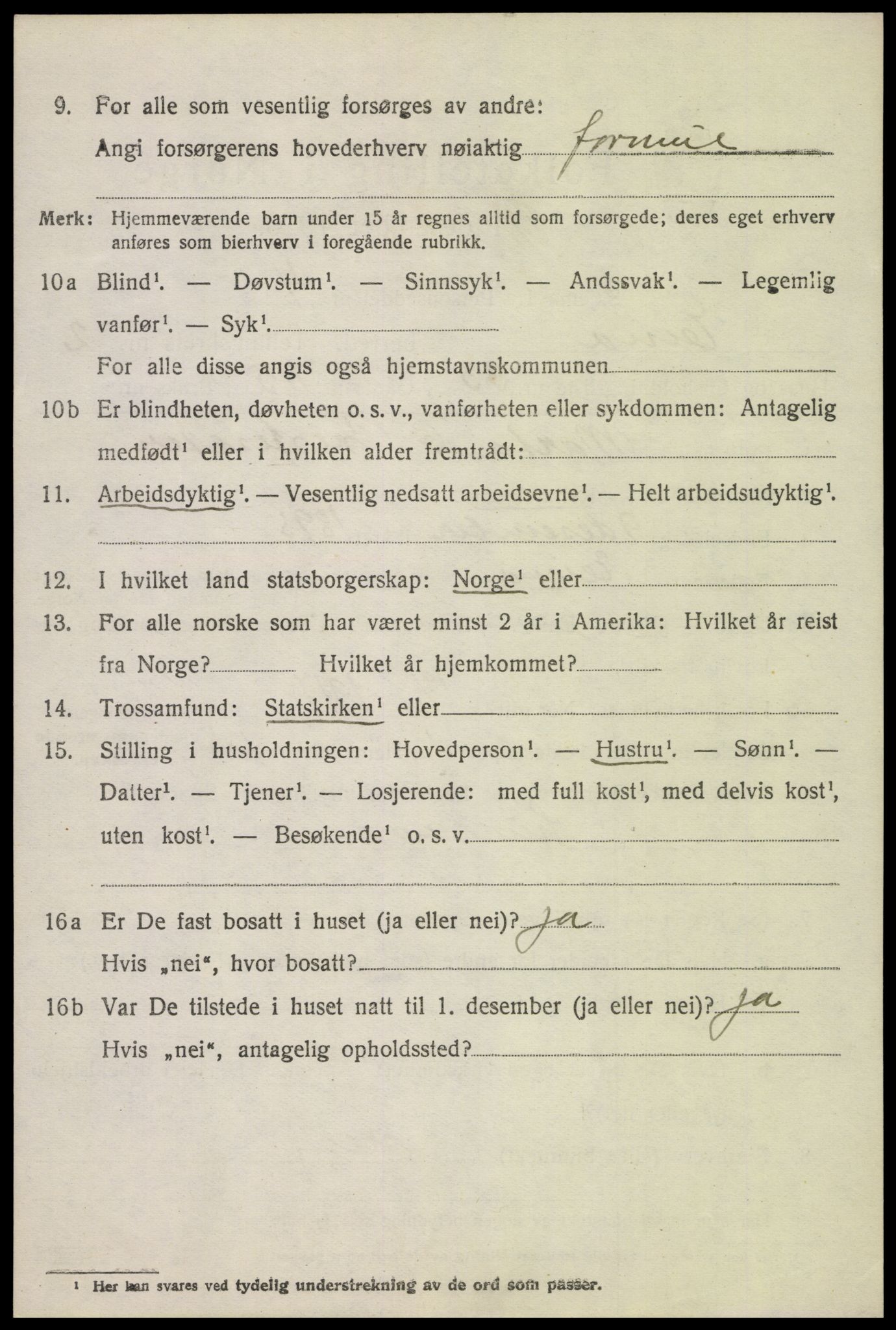 SAH, 1920 census for Eina, 1920, p. 2173