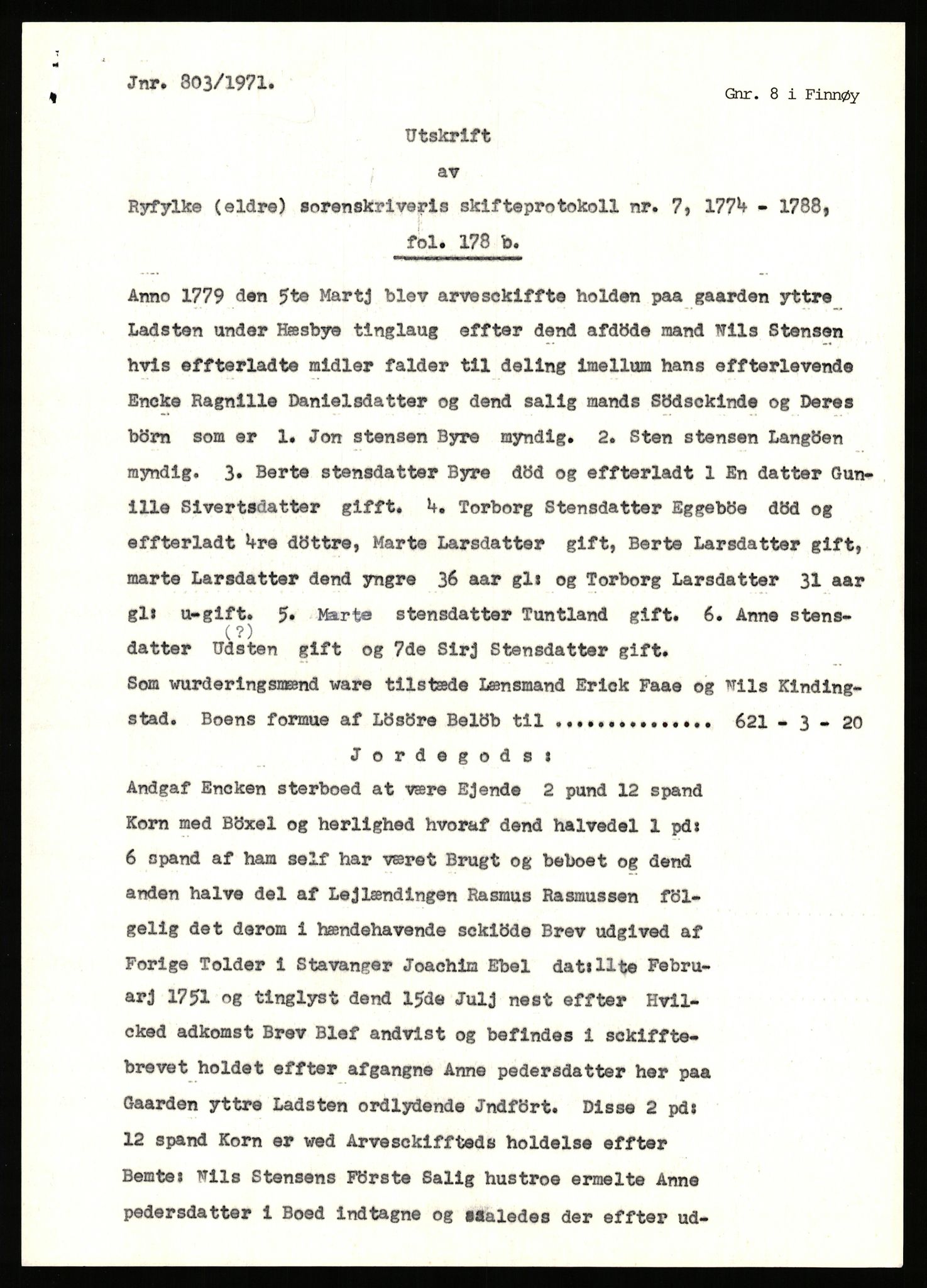 Statsarkivet i Stavanger, AV/SAST-A-101971/03/Y/Yj/L0051: Avskrifter sortert etter gårdsnavn: Kvål - Landsnes, 1750-1930, p. 220