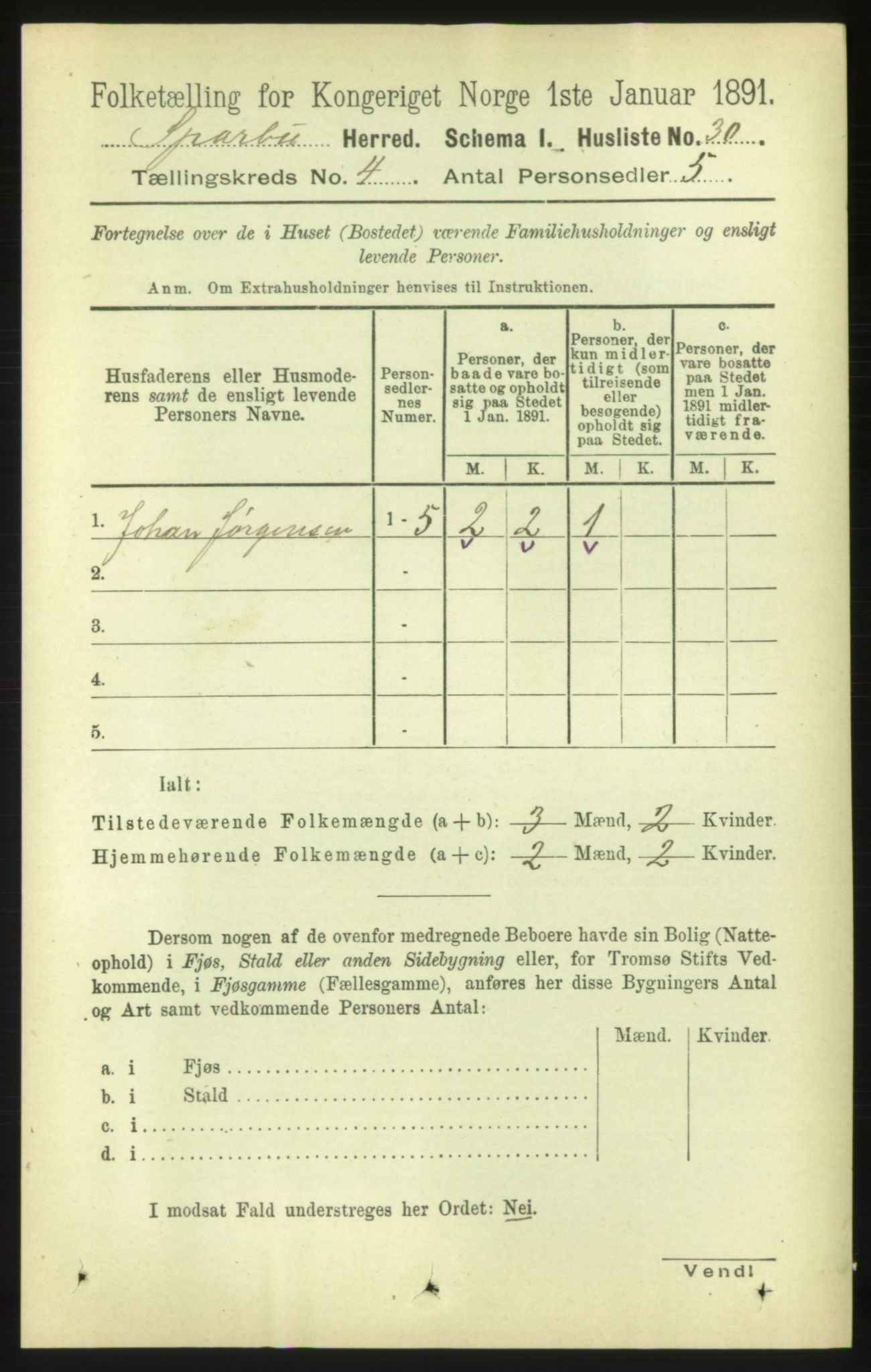 RA, 1891 census for 1731 Sparbu, 1891, p. 1351