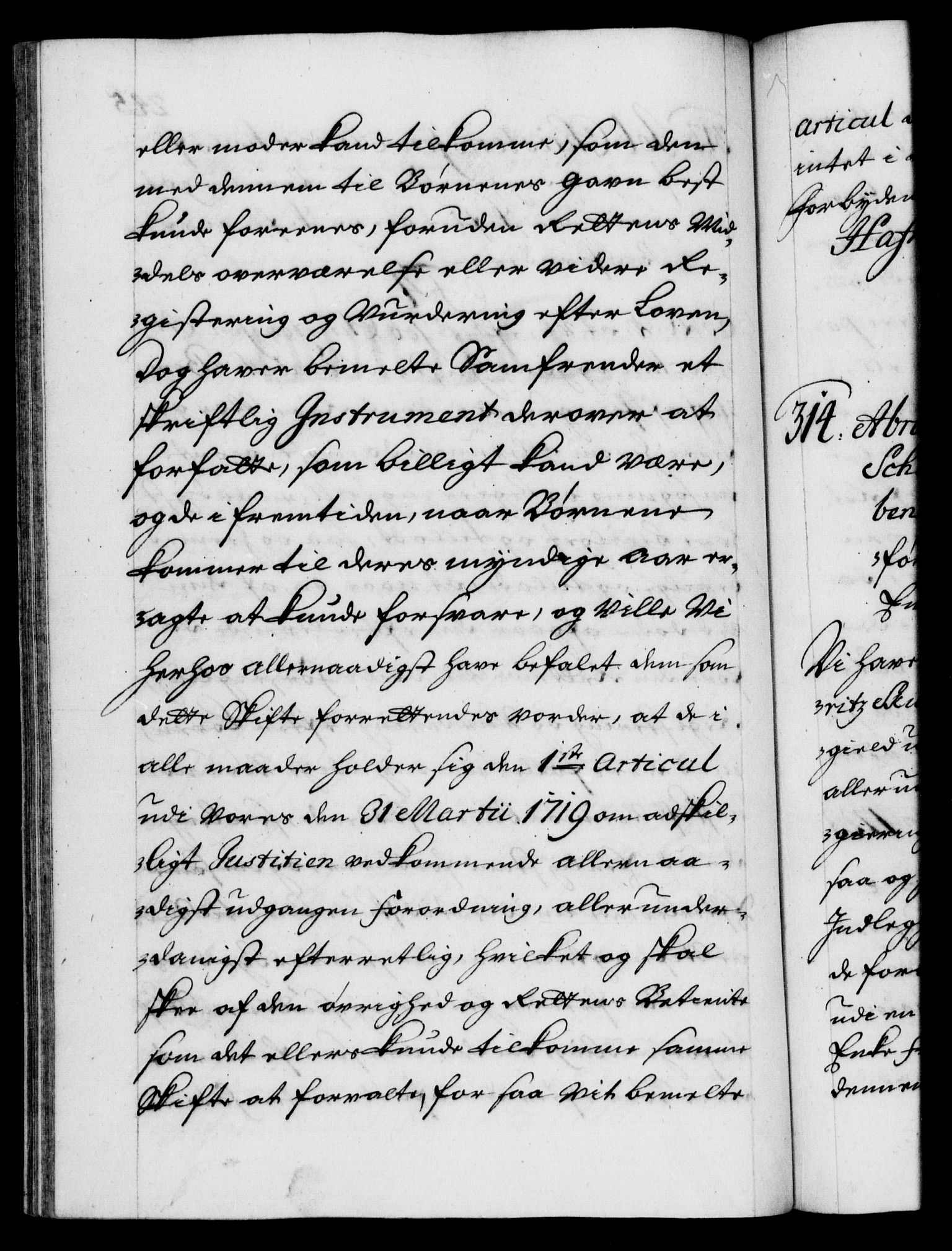 Danske Kanselli 1572-1799, AV/RA-EA-3023/F/Fc/Fca/Fcaa/L0024: Norske registre, 1723-1725, p. 245b