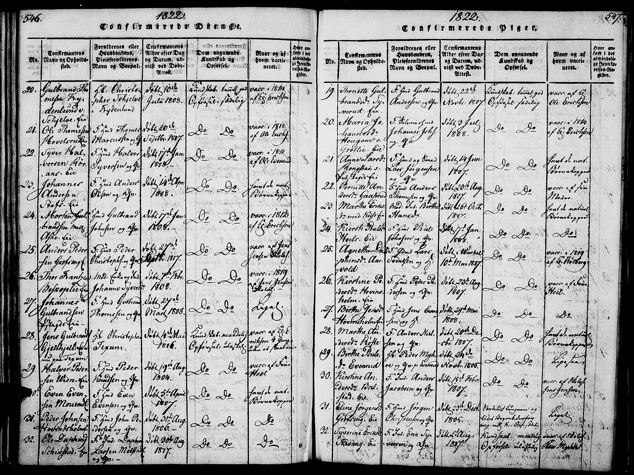 Nes prestekontor, Hedmark, SAH/PREST-020/K/Ka/L0002: Parish register (official) no. 2, 1813-1827, p. 546-547