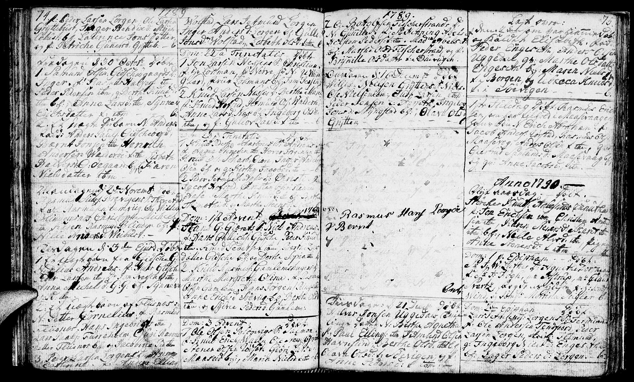Ministerialprotokoller, klokkerbøker og fødselsregistre - Møre og Romsdal, SAT/A-1454/528/L0421: Parish register (copy) no. 528C02, 1785-1800, p. 74-75