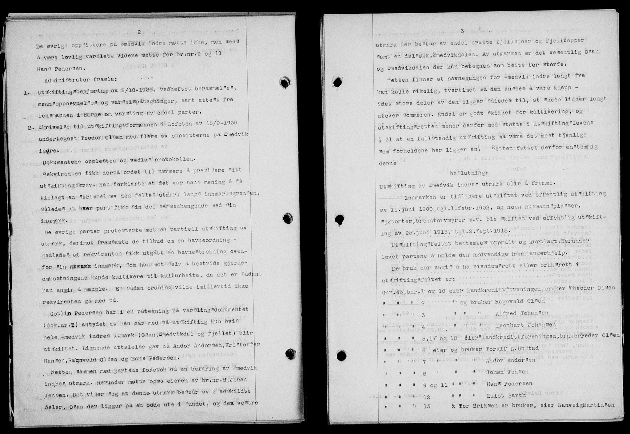 Lofoten sorenskriveri, SAT/A-0017/1/2/2C/L0013a: Mortgage book no. 13a, 1944-1946, Diary no: : 1077/1945