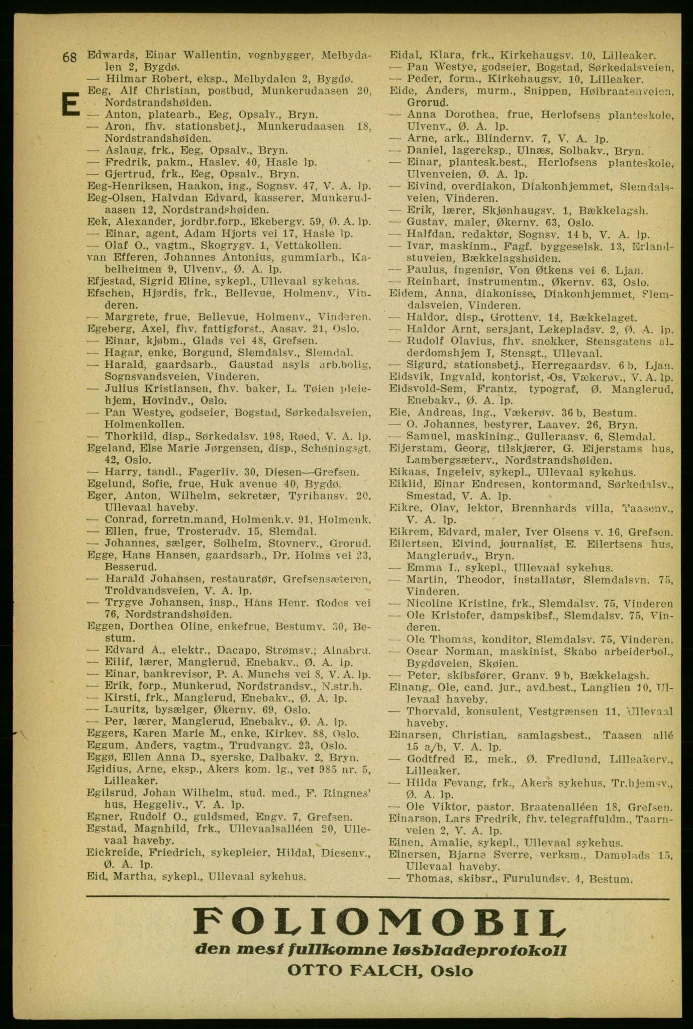 Aker adressebok/adressekalender, PUBL/001/A/004: Aker adressebok, 1929, p. 68