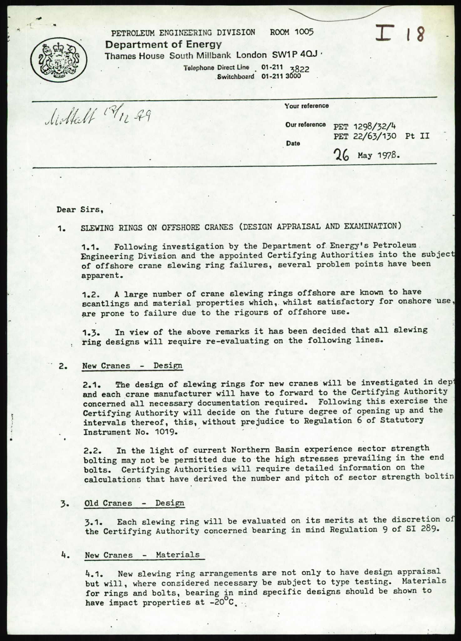 Justisdepartementet, Granskningskommisjonen ved Alexander Kielland-ulykken 27.3.1980, AV/RA-S-1165/D/L0025: I Det norske Veritas (Doku.liste + I6, I12, I18-I20, I29, I32-I33, I35, I37-I39, I42)/J Department of Energy (J11)/M Lloyds Register(M6, M8-M10)/T (T2-T3/ U Stabilitet (U1-U2)/V Forankring (V1-V3), 1980-1981, p. 22