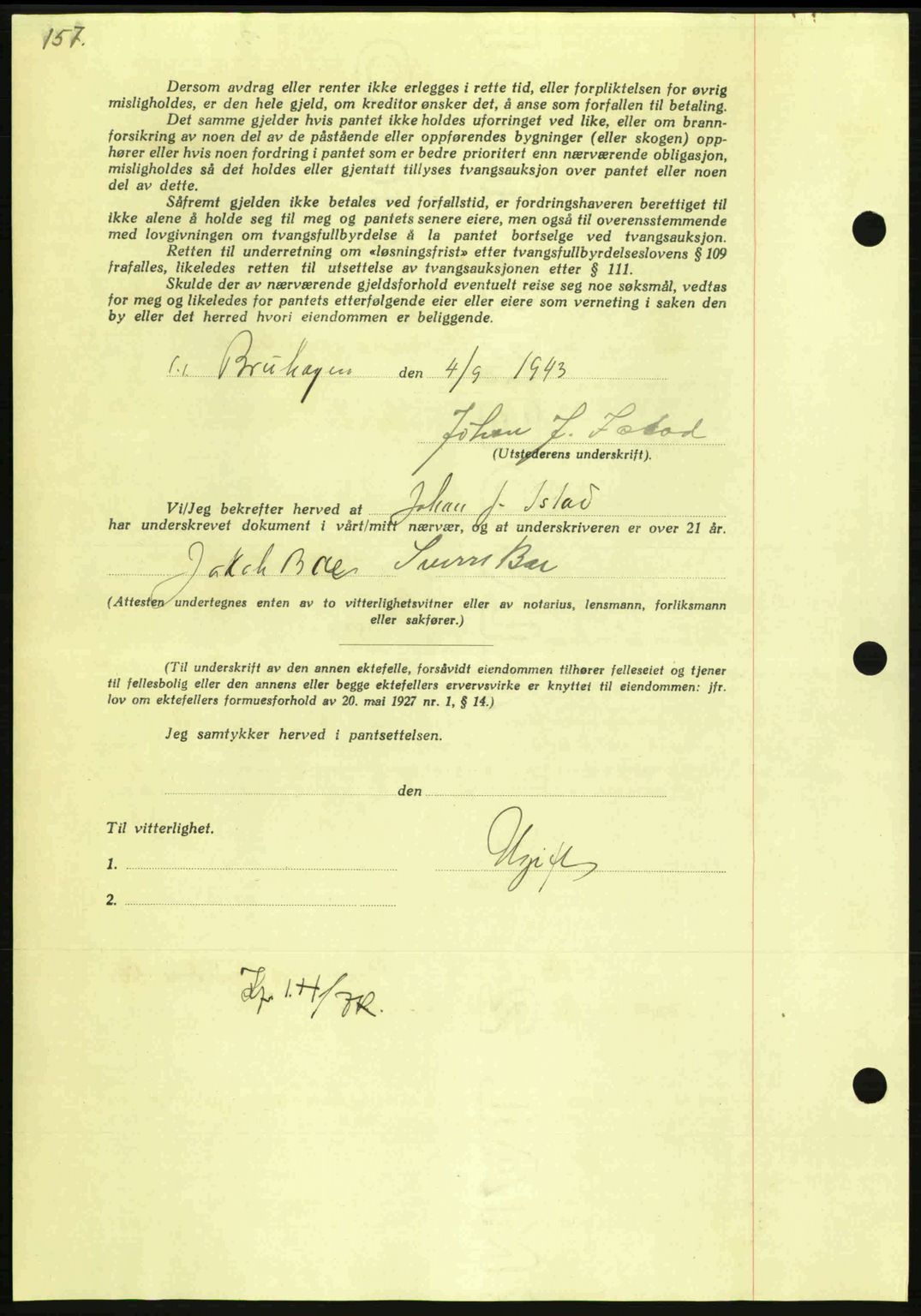 Nordmøre sorenskriveri, AV/SAT-A-4132/1/2/2Ca: Mortgage book no. B91, 1943-1944, Diary no: : 1976/1943