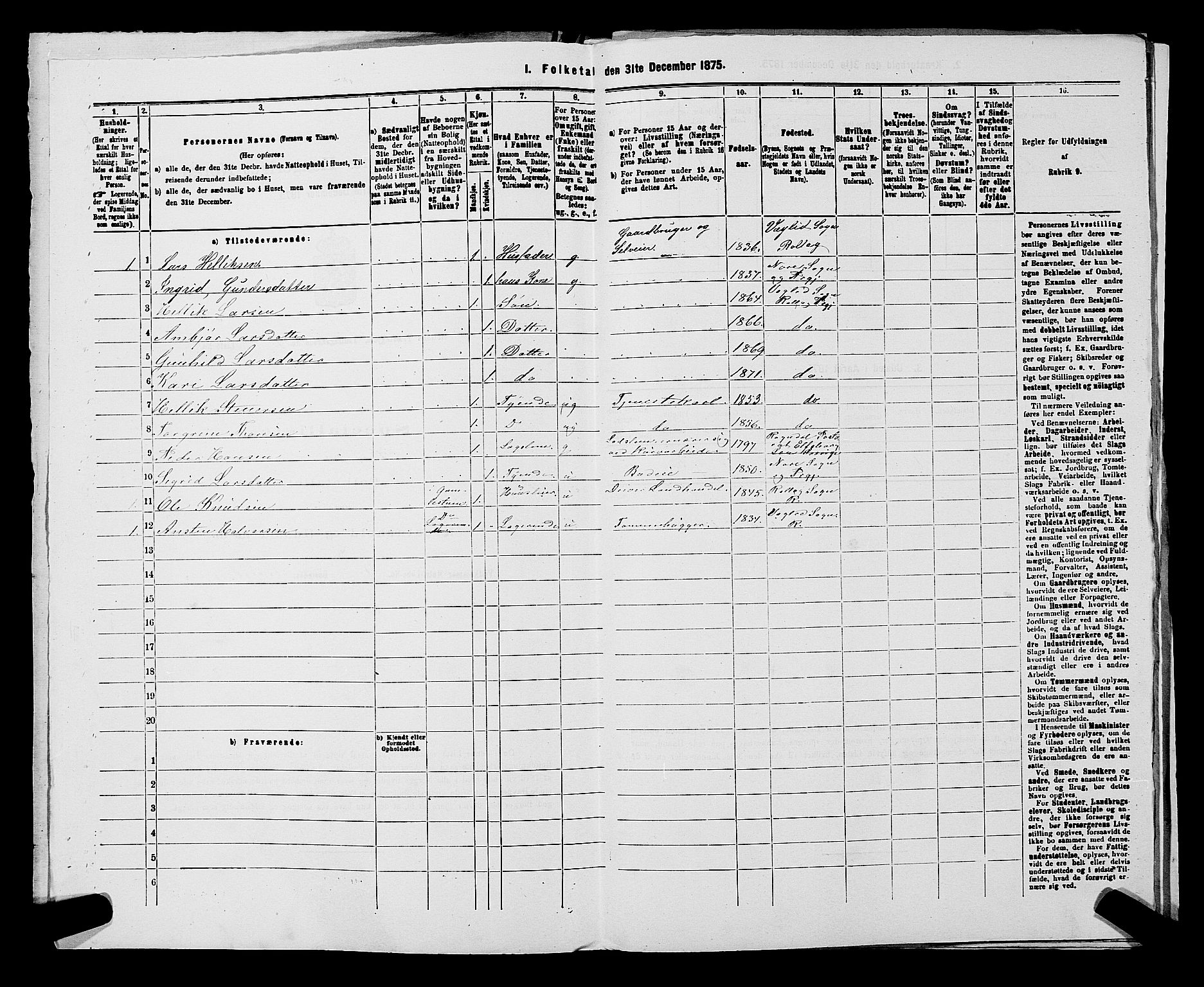 SAKO, 1875 census for 0632P Rollag, 1875, p. 44