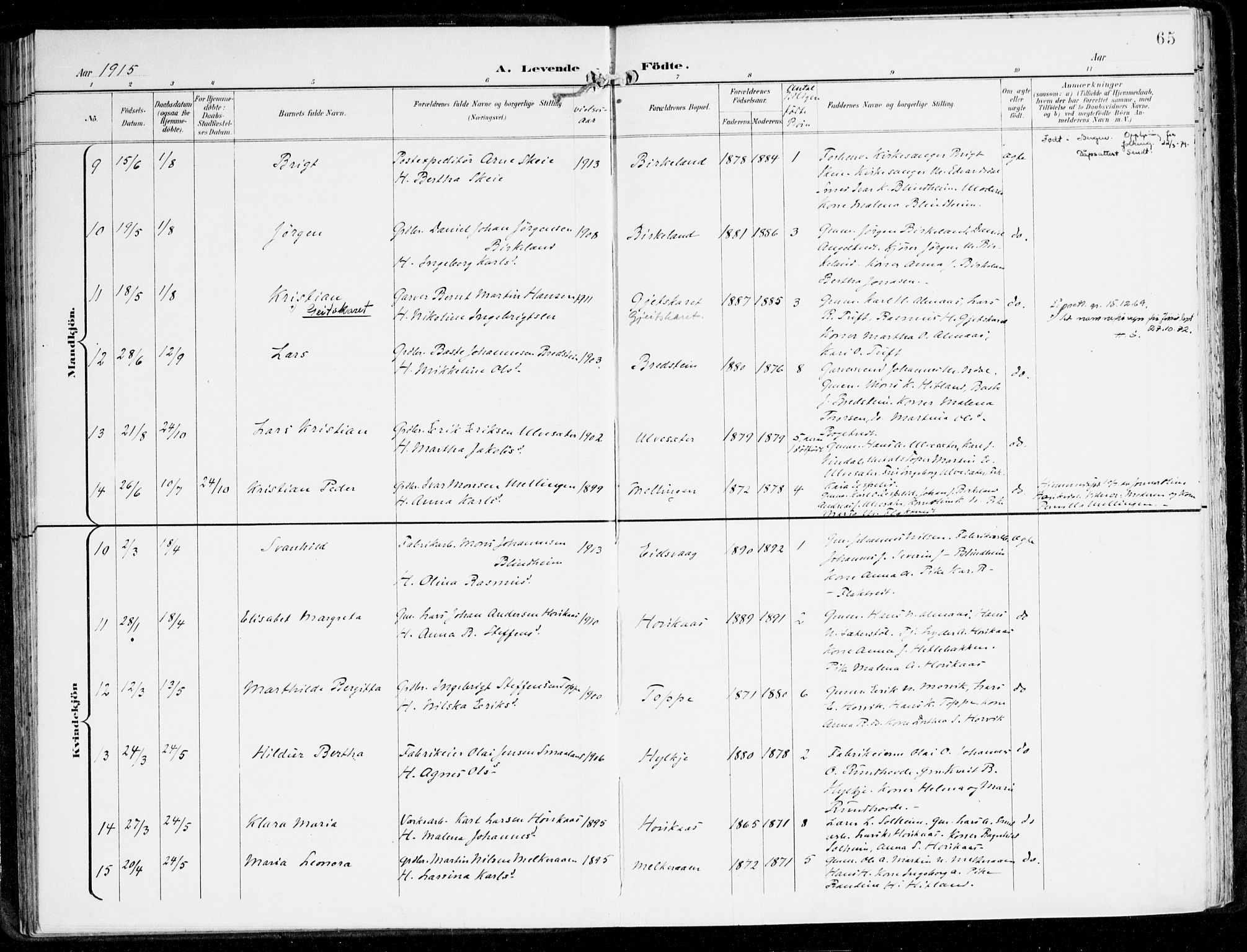 Hamre sokneprestembete, AV/SAB-A-75501/H/Ha/Haa/Haad/L0002: Parish register (official) no. D 2, 1899-1916, p. 65