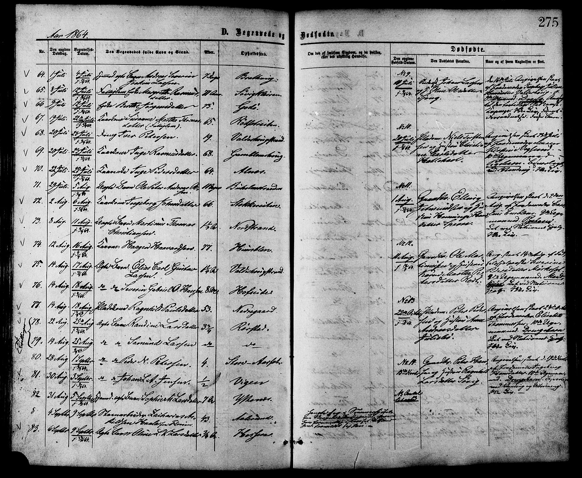 Ministerialprotokoller, klokkerbøker og fødselsregistre - Møre og Romsdal, SAT/A-1454/528/L0399: Parish register (official) no. 528A10, 1864-1879, p. 275