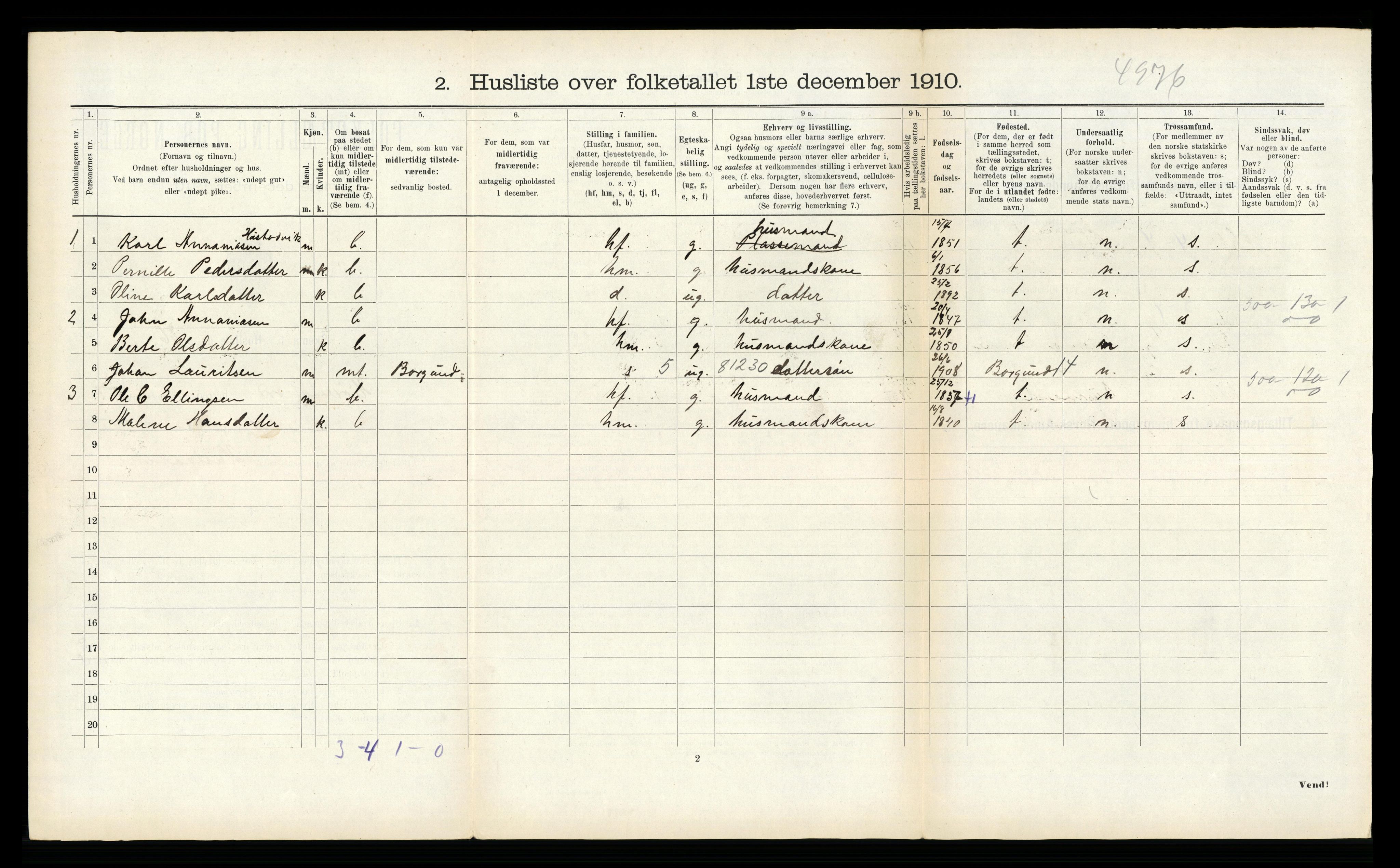 RA, 1910 census for Hjørundfjord, 1910, p. 367