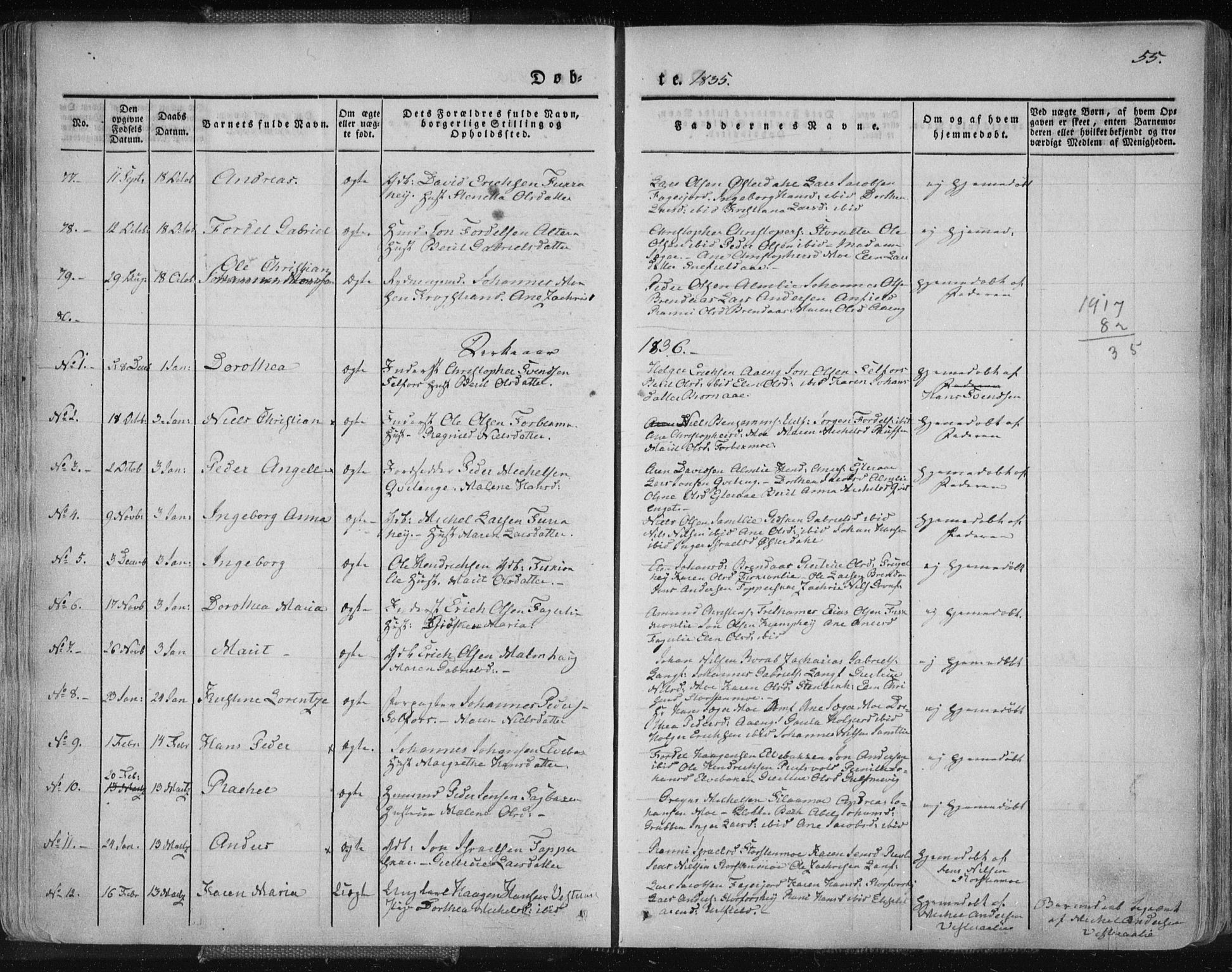 Ministerialprotokoller, klokkerbøker og fødselsregistre - Nordland, SAT/A-1459/827/L0390: Parish register (official) no. 827A02, 1826-1841, p. 55