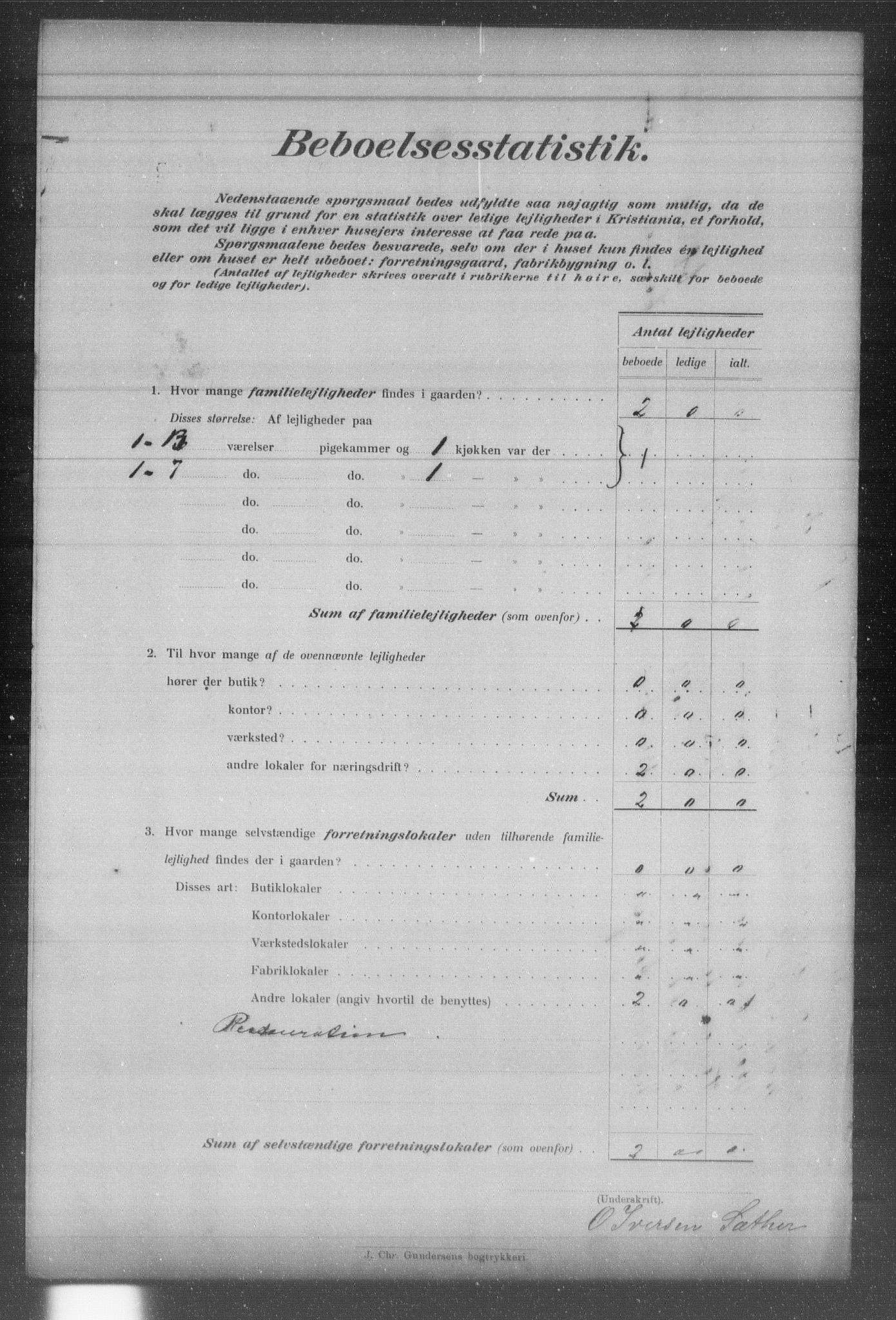 OBA, Municipal Census 1903 for Kristiania, 1903, p. 6071