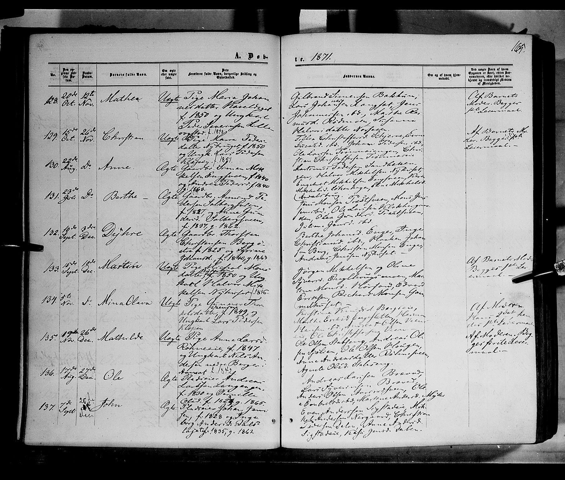 Løten prestekontor, AV/SAH-PREST-022/K/Ka/L0008: Parish register (official) no. 8, 1860-1877, p. 165