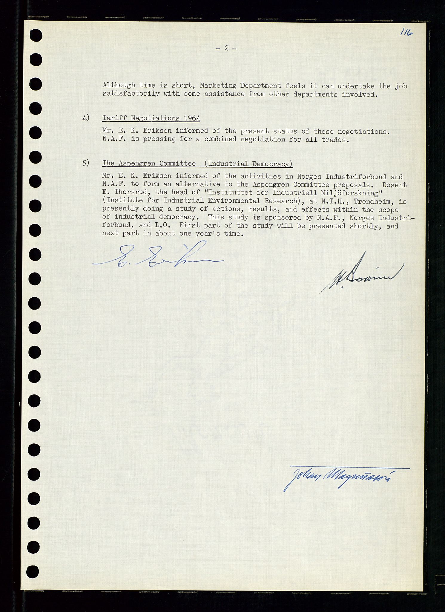 Pa 0982 - Esso Norge A/S, SAST/A-100448/A/Aa/L0001/0004: Den administrerende direksjon Board minutes (styrereferater) / Den administrerende direksjon Board minutes (styrereferater), 1963-1964, p. 147
