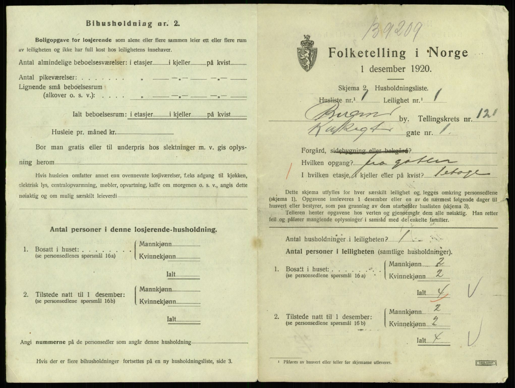 SAB, 1920 census for Bergen, 1920, p. 48875