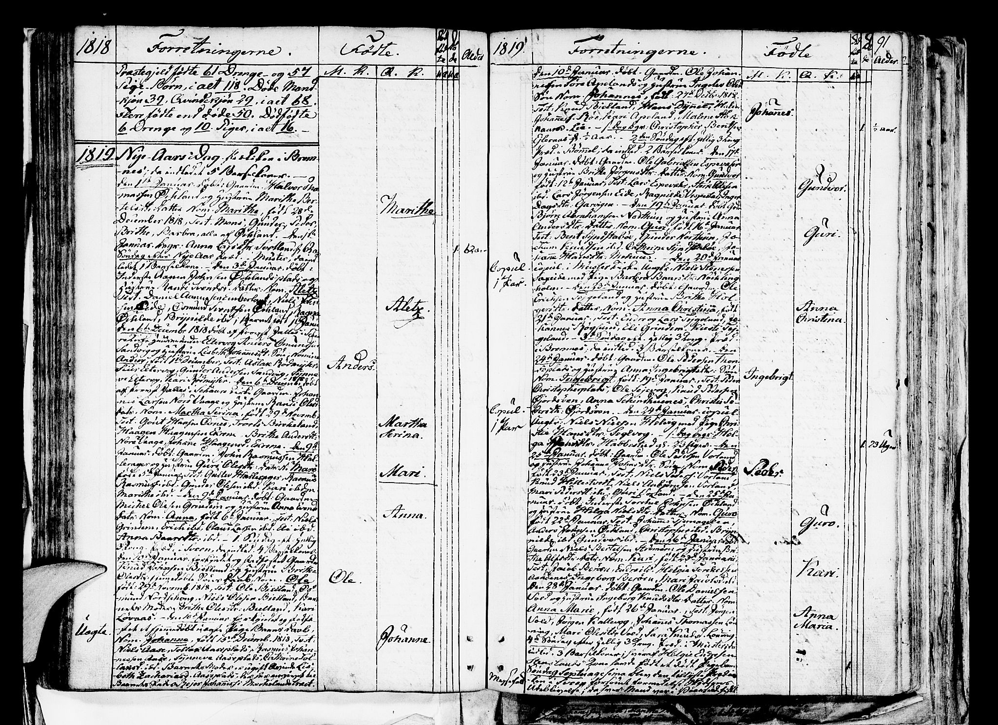 Finnås sokneprestembete, SAB/A-99925/H/Ha/Haa/Haaa/L0004: Parish register (official) no. A 4, 1804-1830, p. 91
