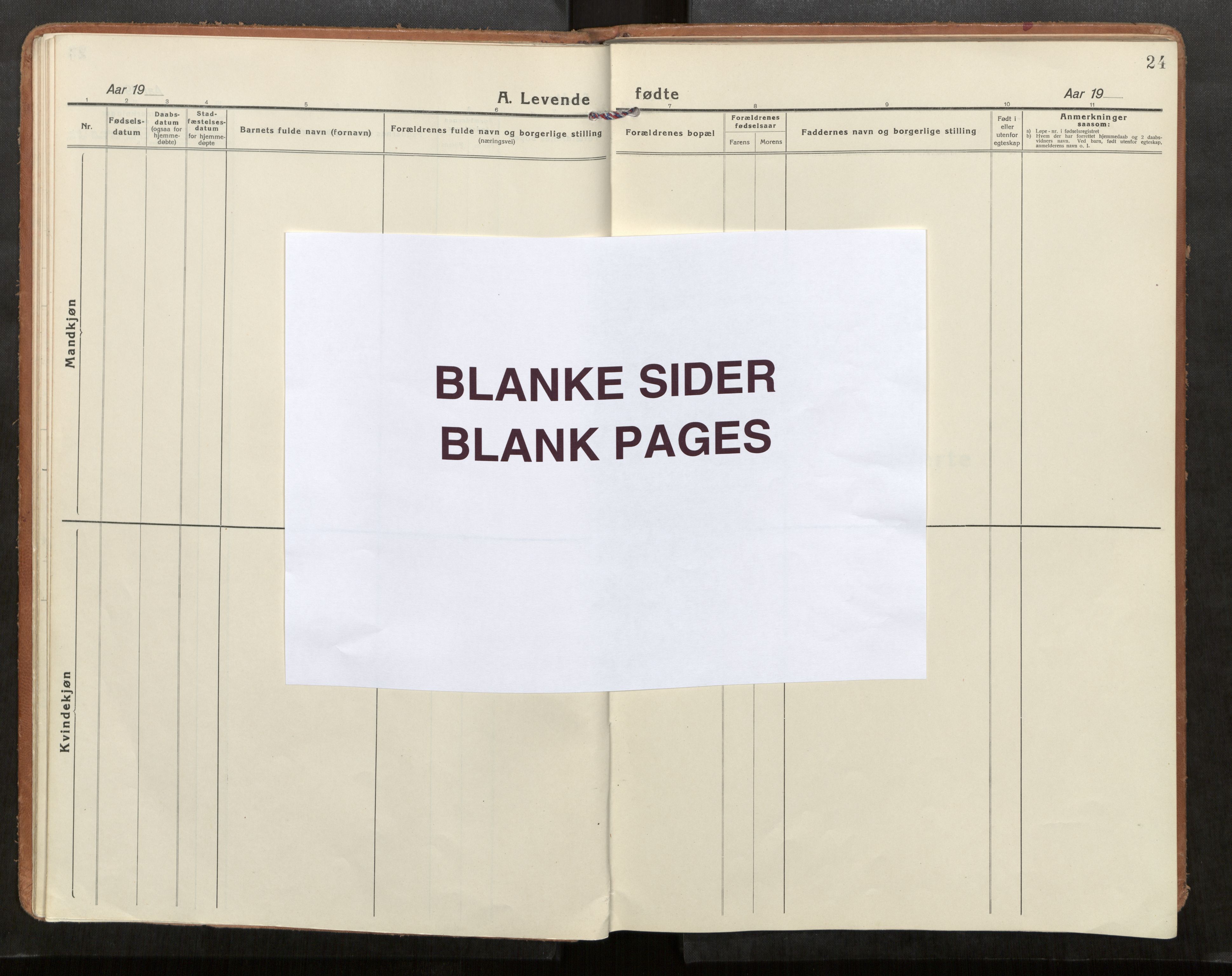 Stod sokneprestkontor, AV/SAT-A-1164/1/I/I1/I1a/L0005: Parish register (official) no. 5, 1923-1932, p. 24