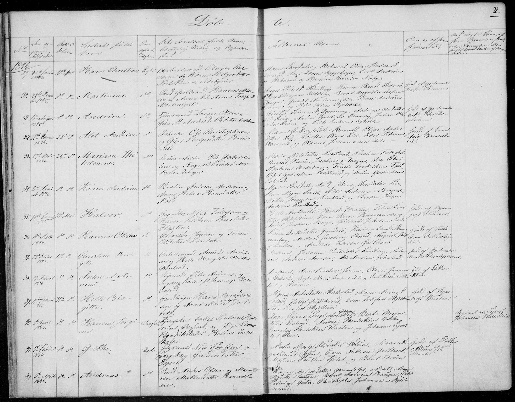 Skoger kirkebøker, AV/SAKO-A-59/F/Fa/L0003: Parish register (official) no. I 3, 1842-1861, p. 21