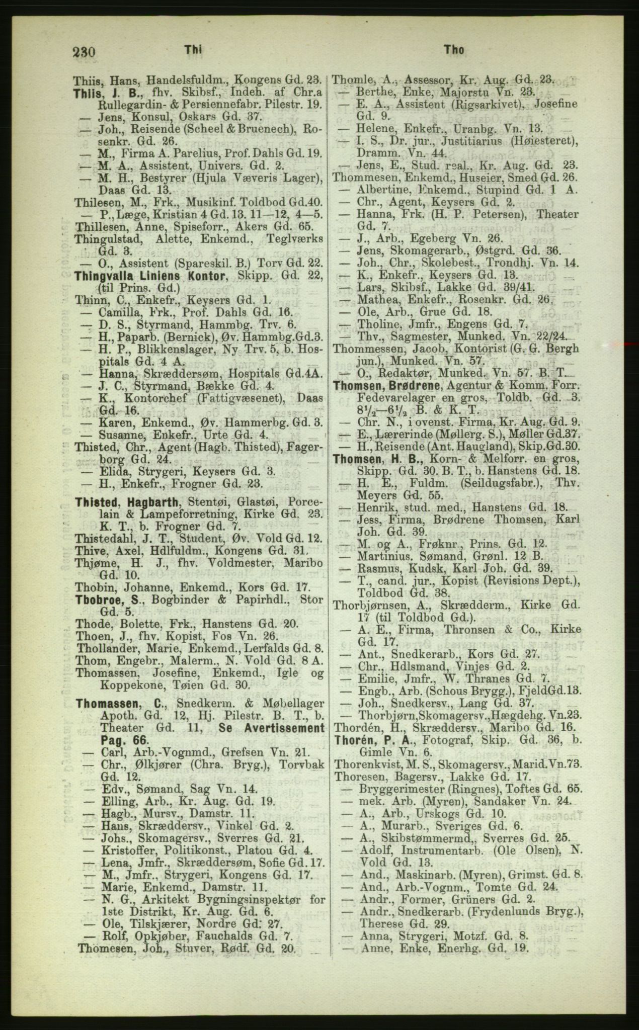 Kristiania/Oslo adressebok, PUBL/-, 1883, p. 230