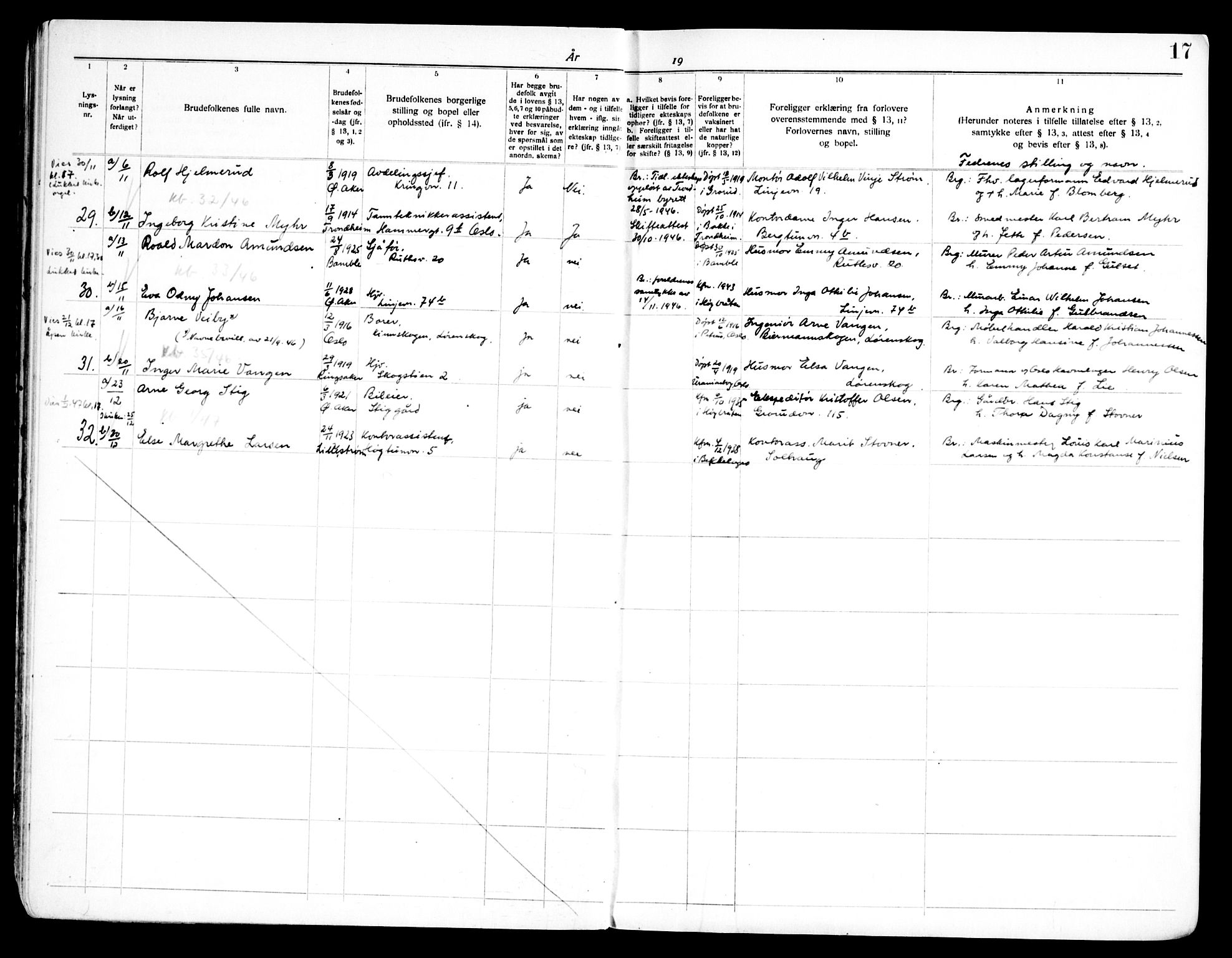 Østre Aker prestekontor Kirkebøker, AV/SAO-A-10840/H/Hc/L0001: Banns register no. III 1, 1935-1969, p. 17