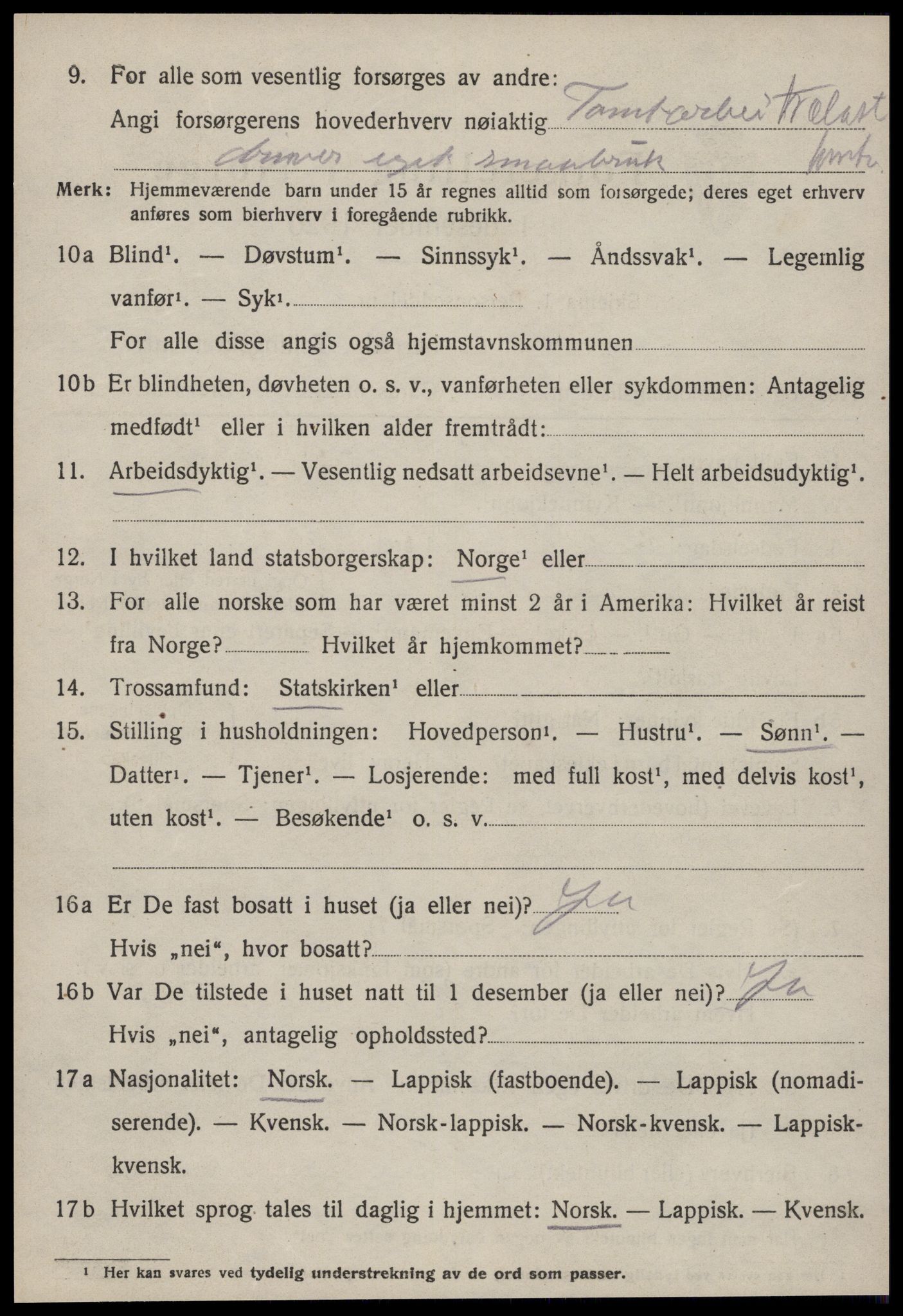 SAT, 1920 census for Malvik, 1920, p. 6245