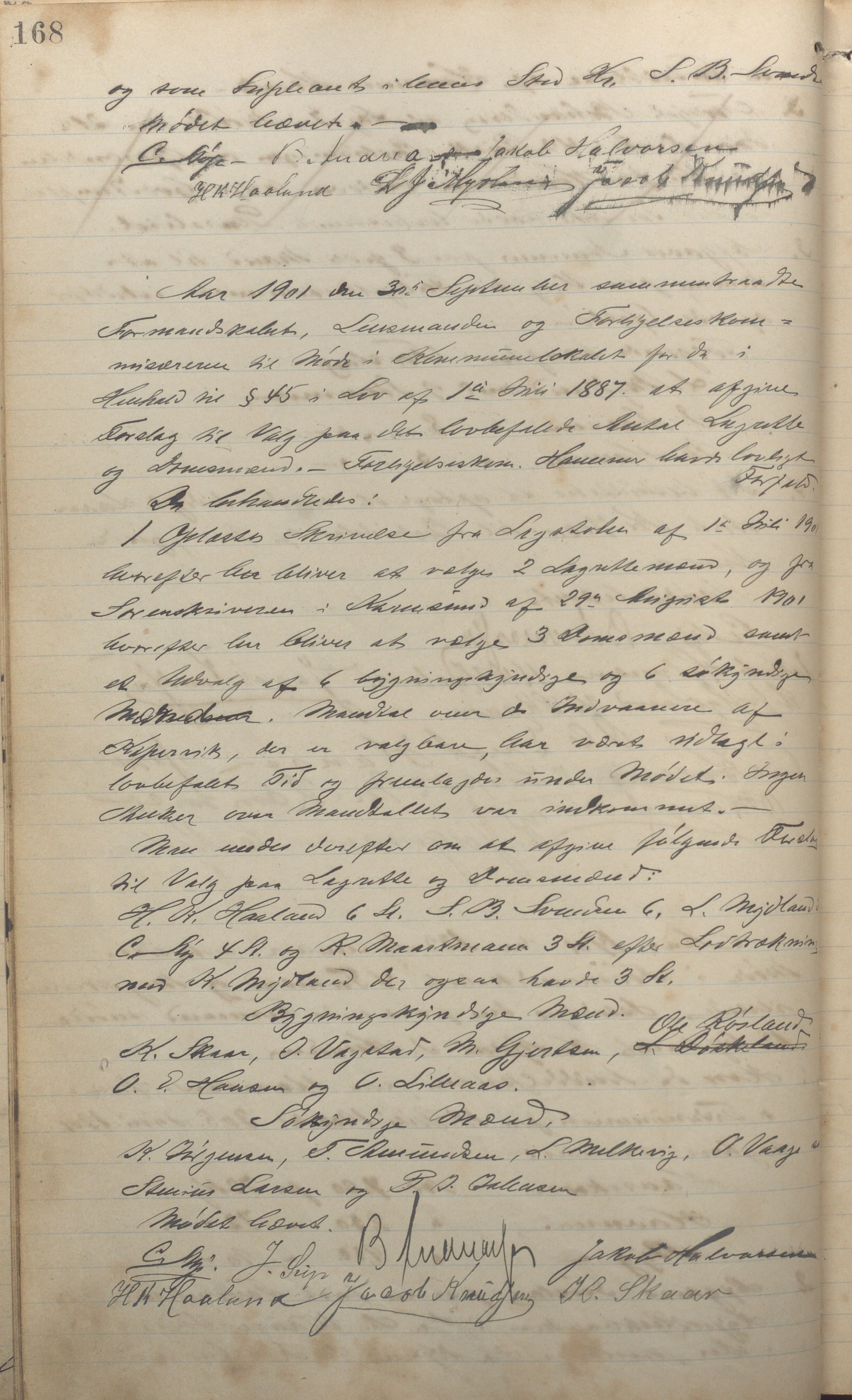 Kopervik Kommune - Formannskapet og Bystyret, IKAR/K-102468/A/Aa/L0003: Møtebok, 1894-1912, p. 168