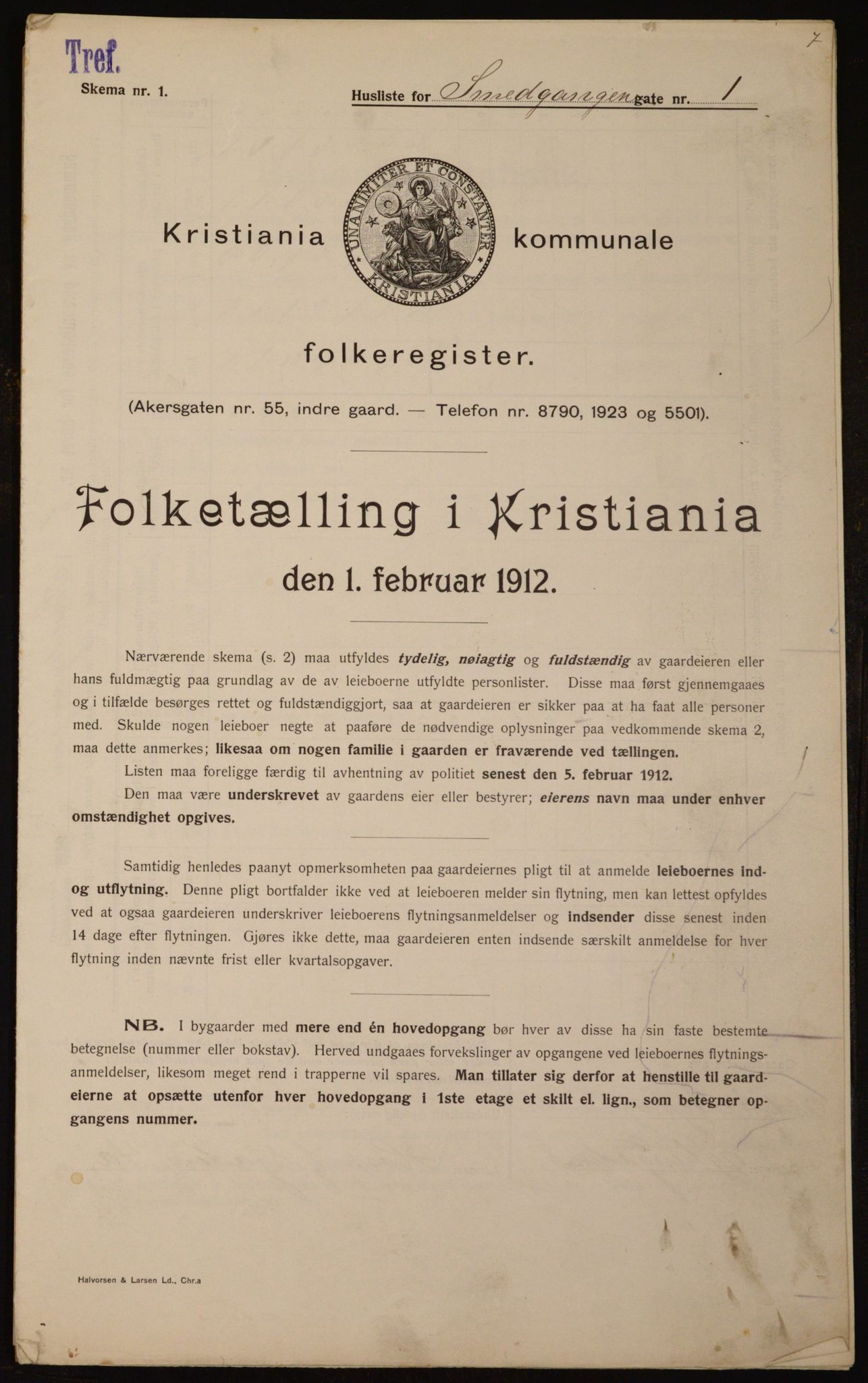 OBA, Municipal Census 1912 for Kristiania, 1912, p. 97380