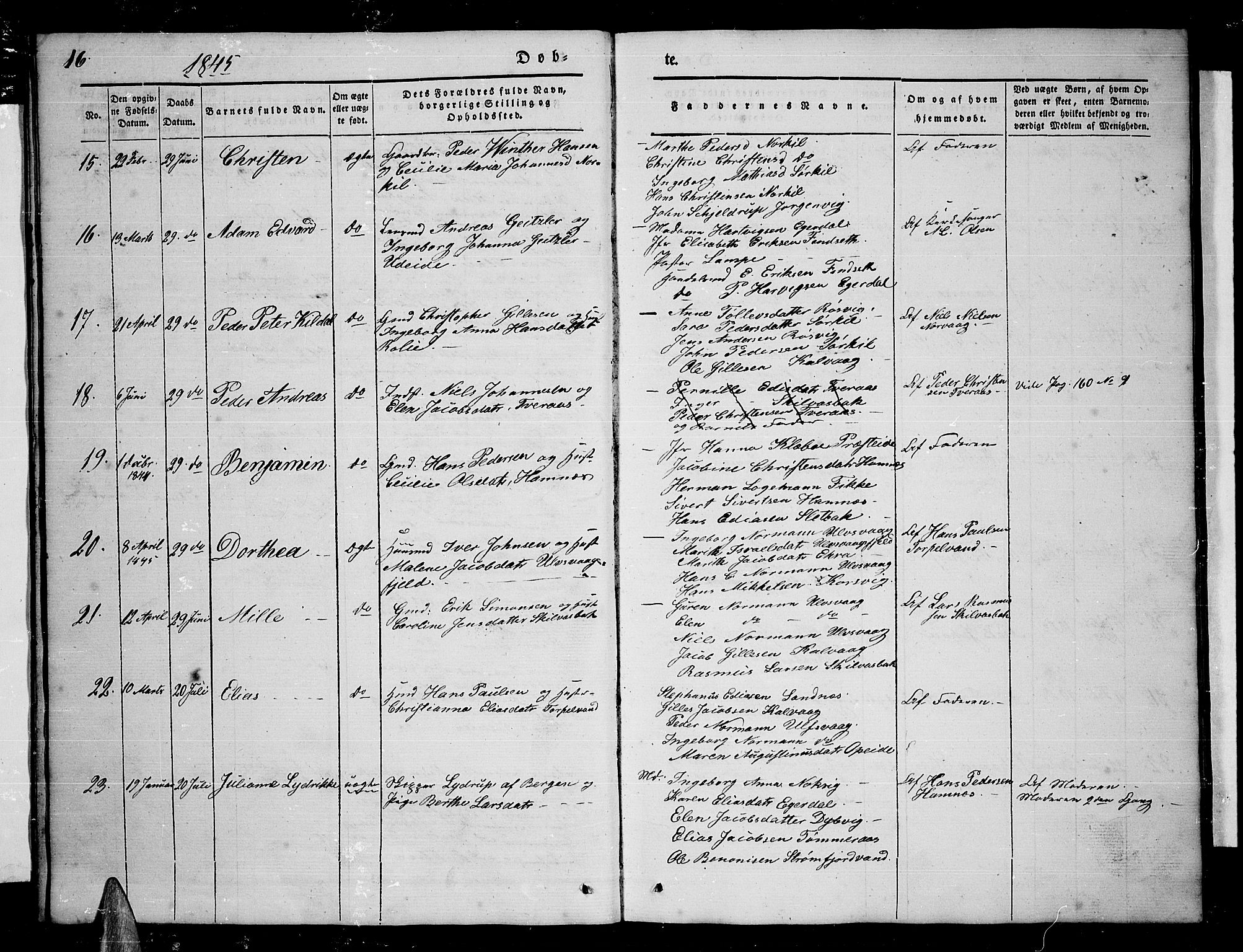 Ministerialprotokoller, klokkerbøker og fødselsregistre - Nordland, AV/SAT-A-1459/859/L0856: Parish register (copy) no. 859C02, 1843-1854, p. 16