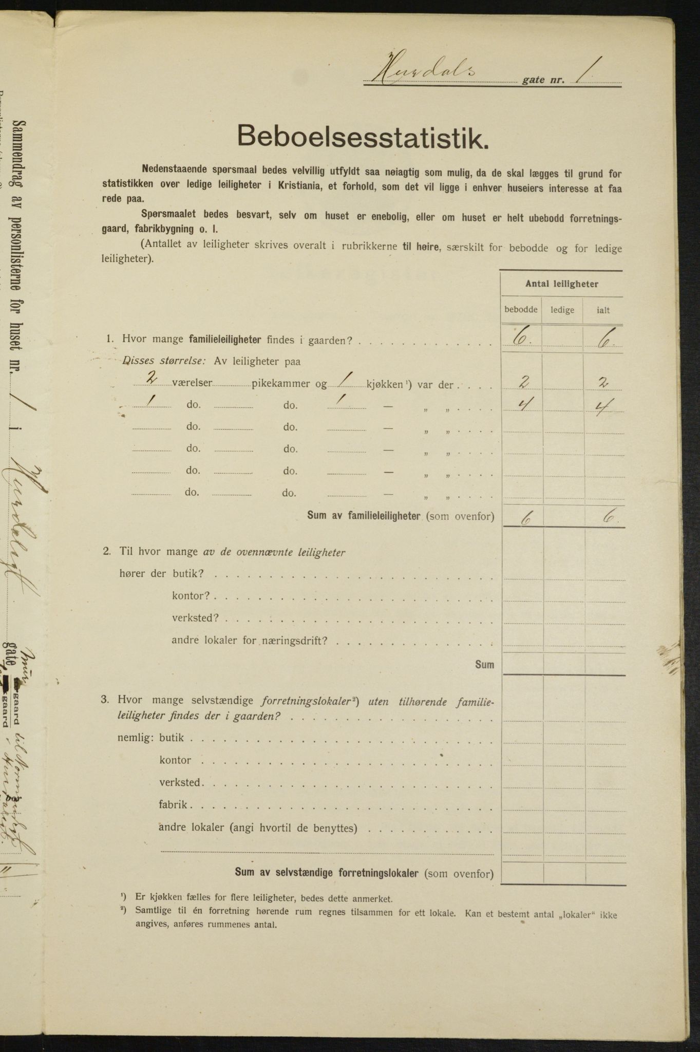 OBA, Municipal Census 1913 for Kristiania, 1913, p. 42052