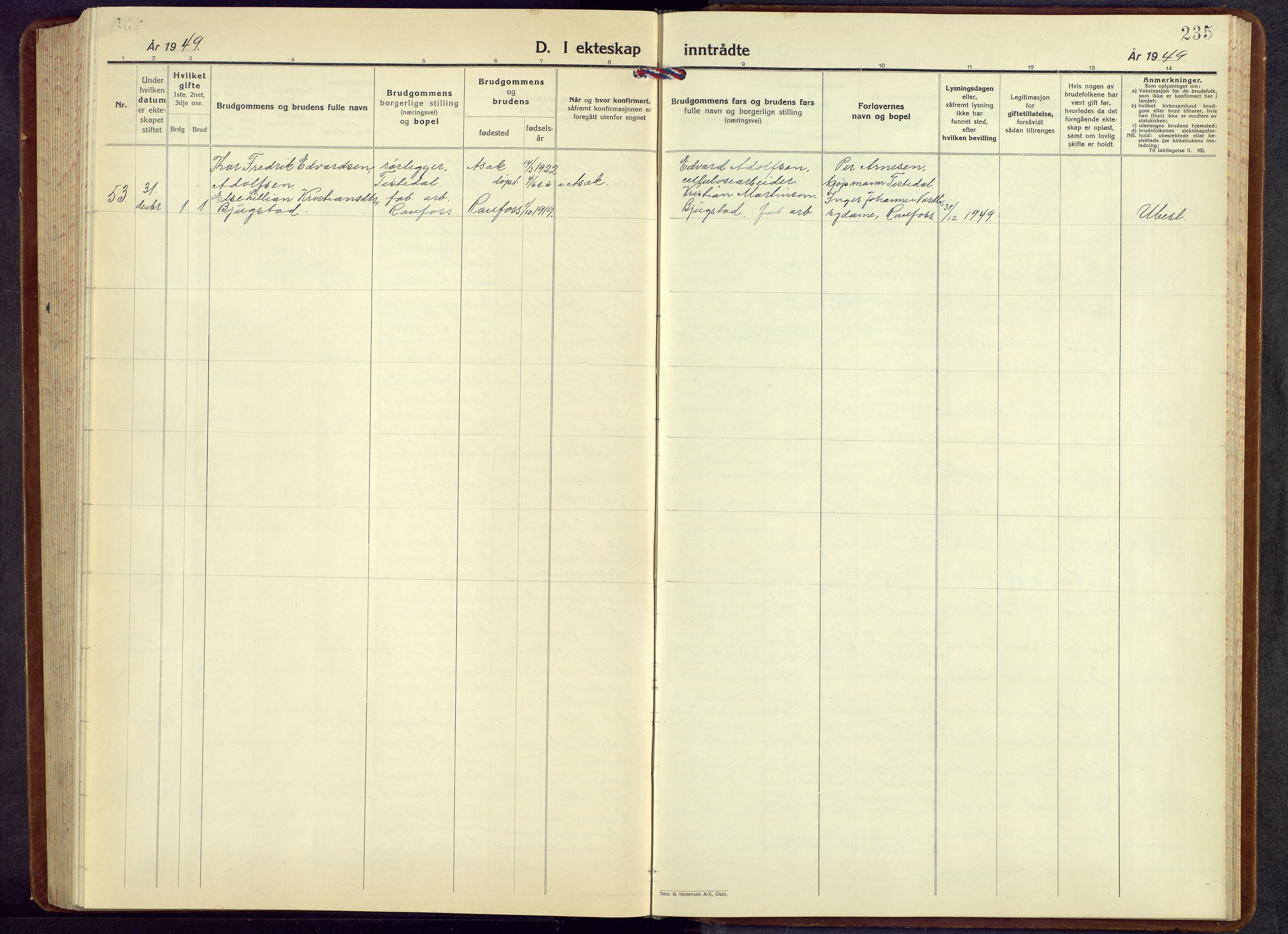 Vestre Toten prestekontor, AV/SAH-PREST-108/H/Ha/Hab/L0013: Parish register (copy) no. 13, 1940-1956, p. 235