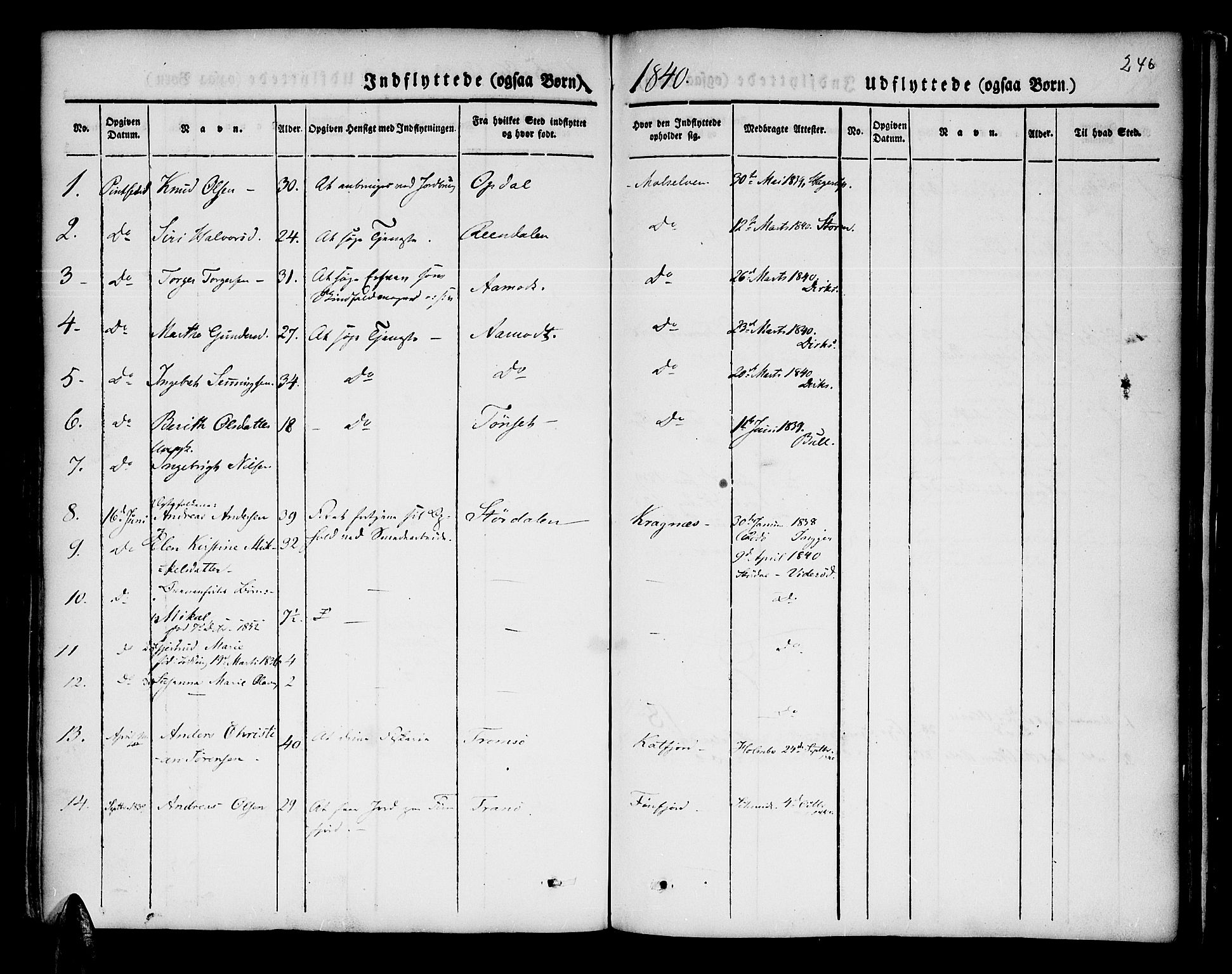 Lenvik sokneprestembete, AV/SATØ-S-1310/H/Ha/Haa/L0004kirke: Parish register (official) no. 4, 1832-1844, p. 246