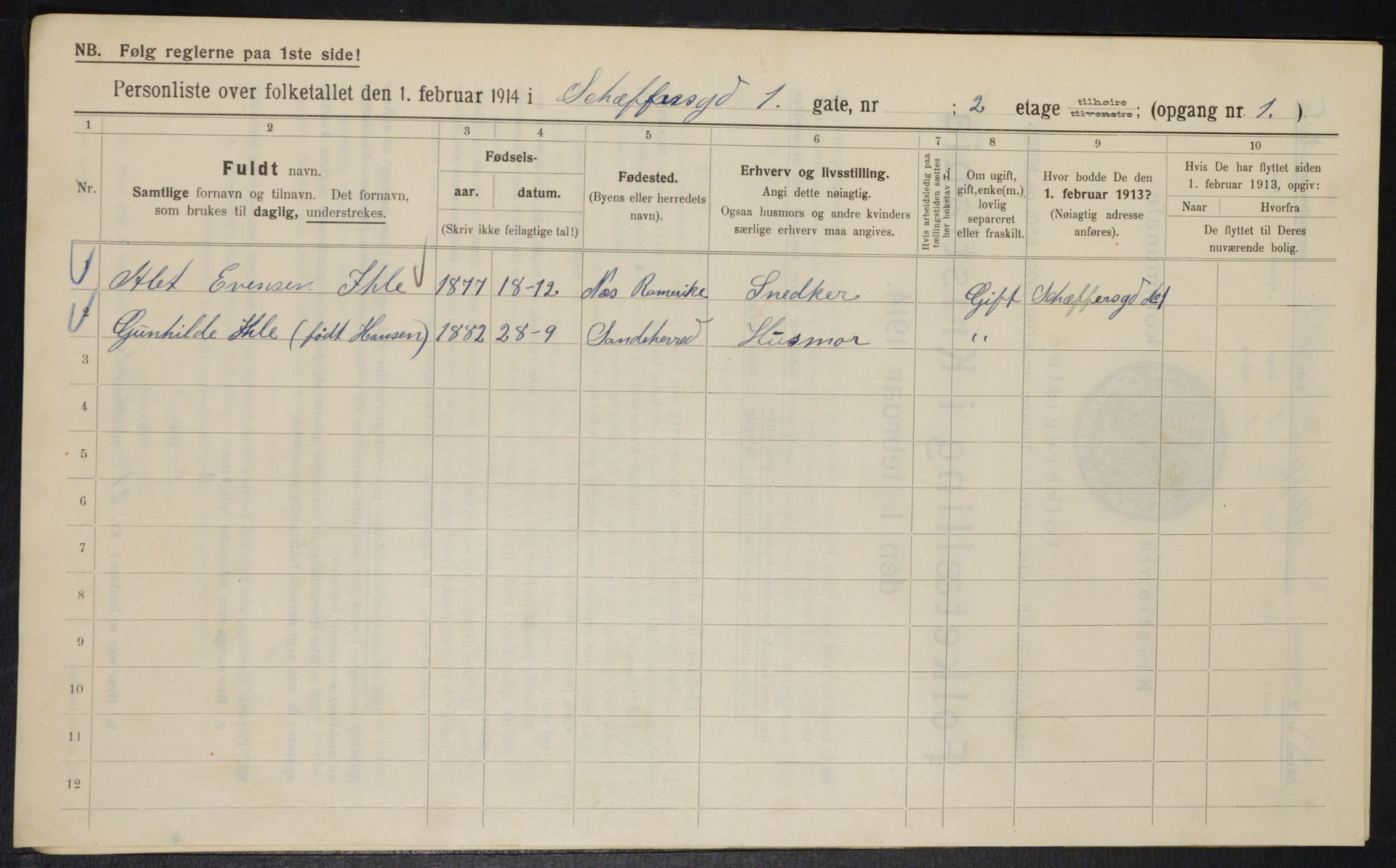 OBA, Municipal Census 1914 for Kristiania, 1914, p. 92782