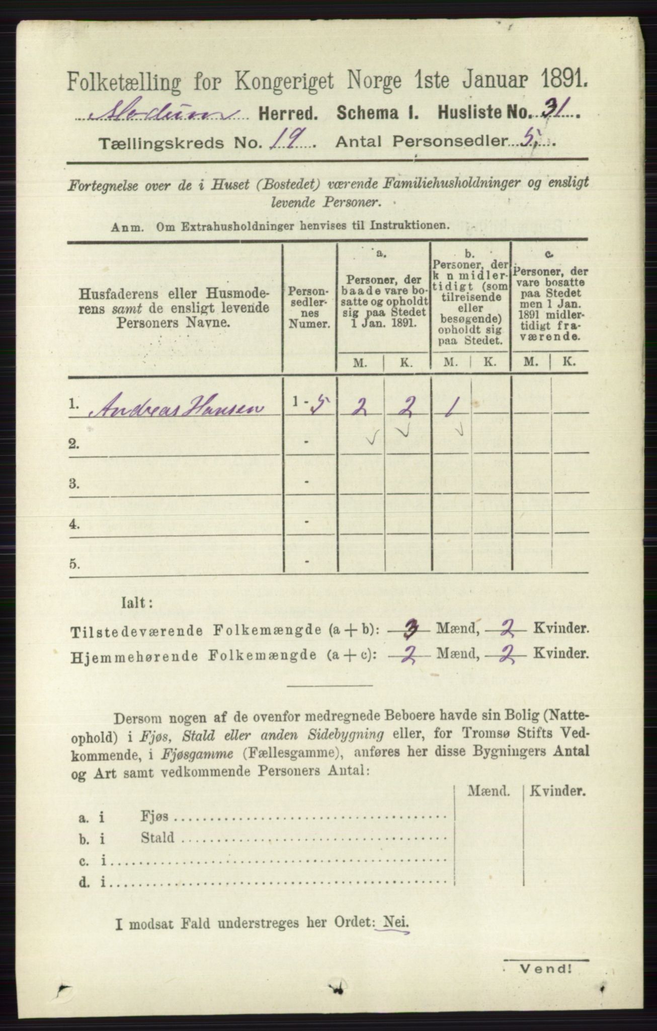 RA, 1891 census for 0623 Modum, 1891, p. 7609