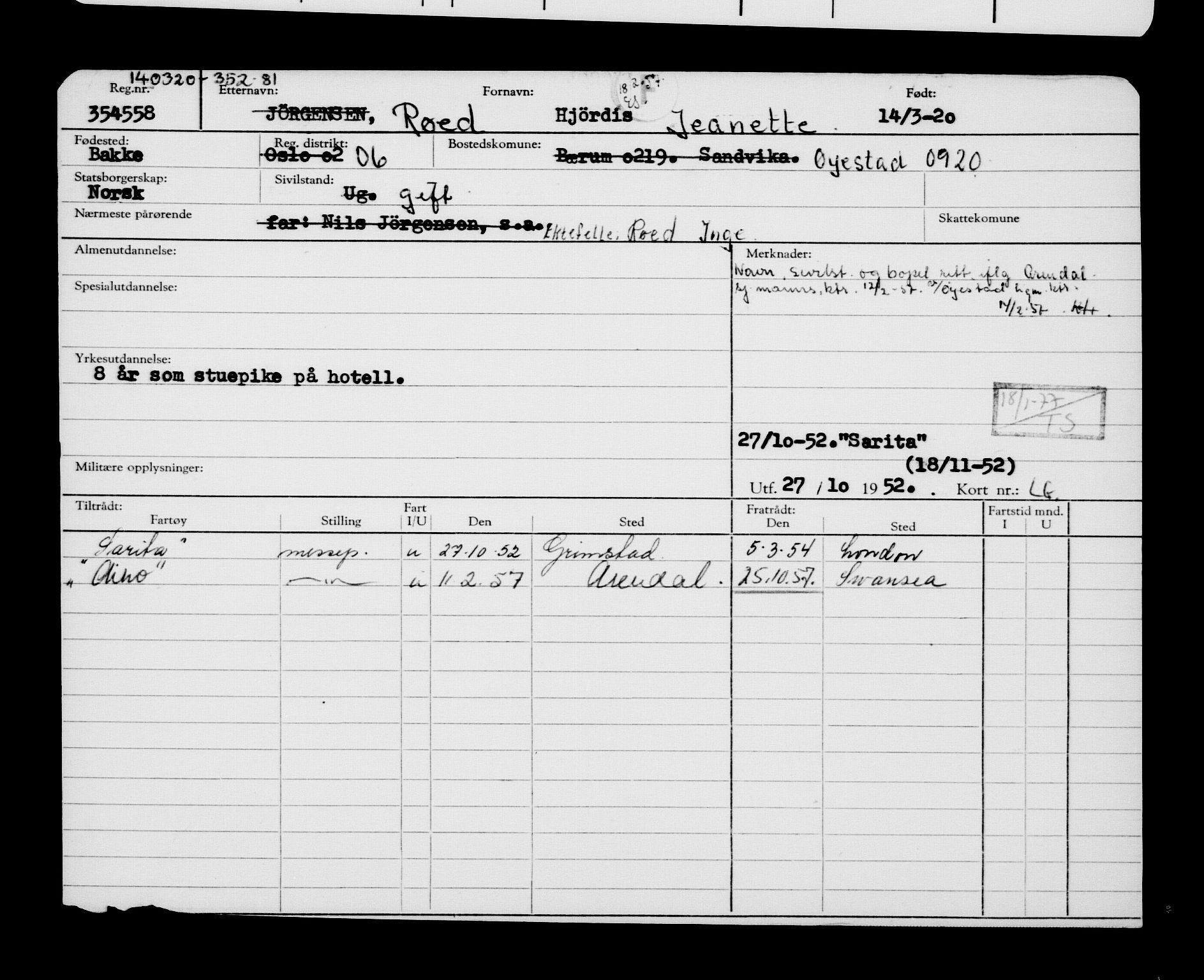 Direktoratet for sjømenn, AV/RA-S-3545/G/Gb/L0178: Hovedkort, 1920, p. 289