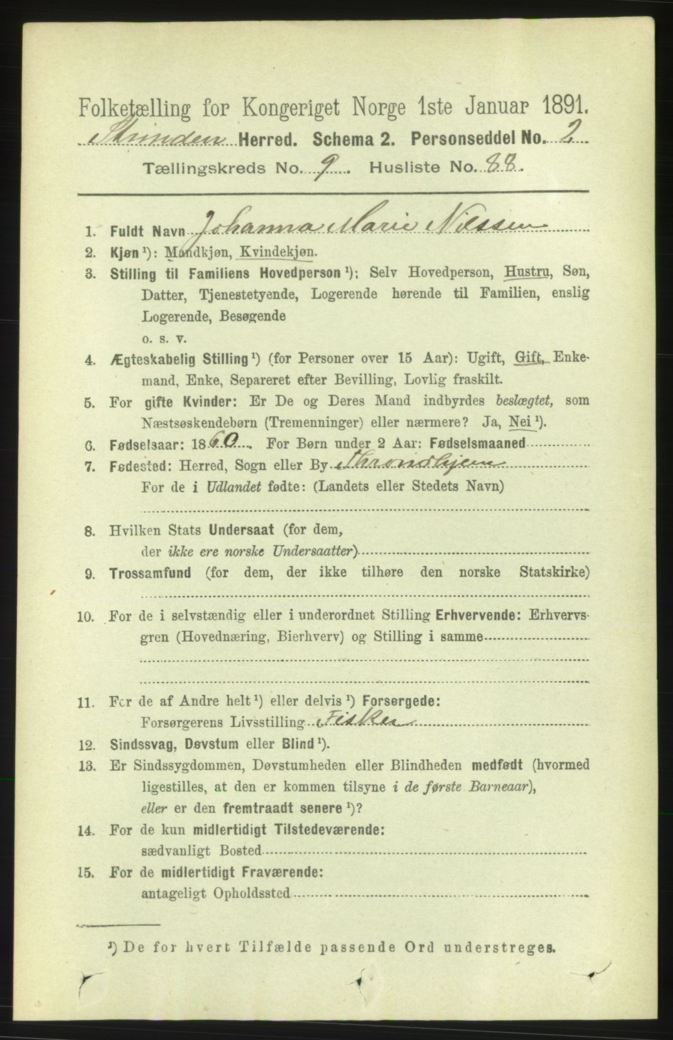 RA, 1891 census for 1660 Strinda, 1891, p. 8873