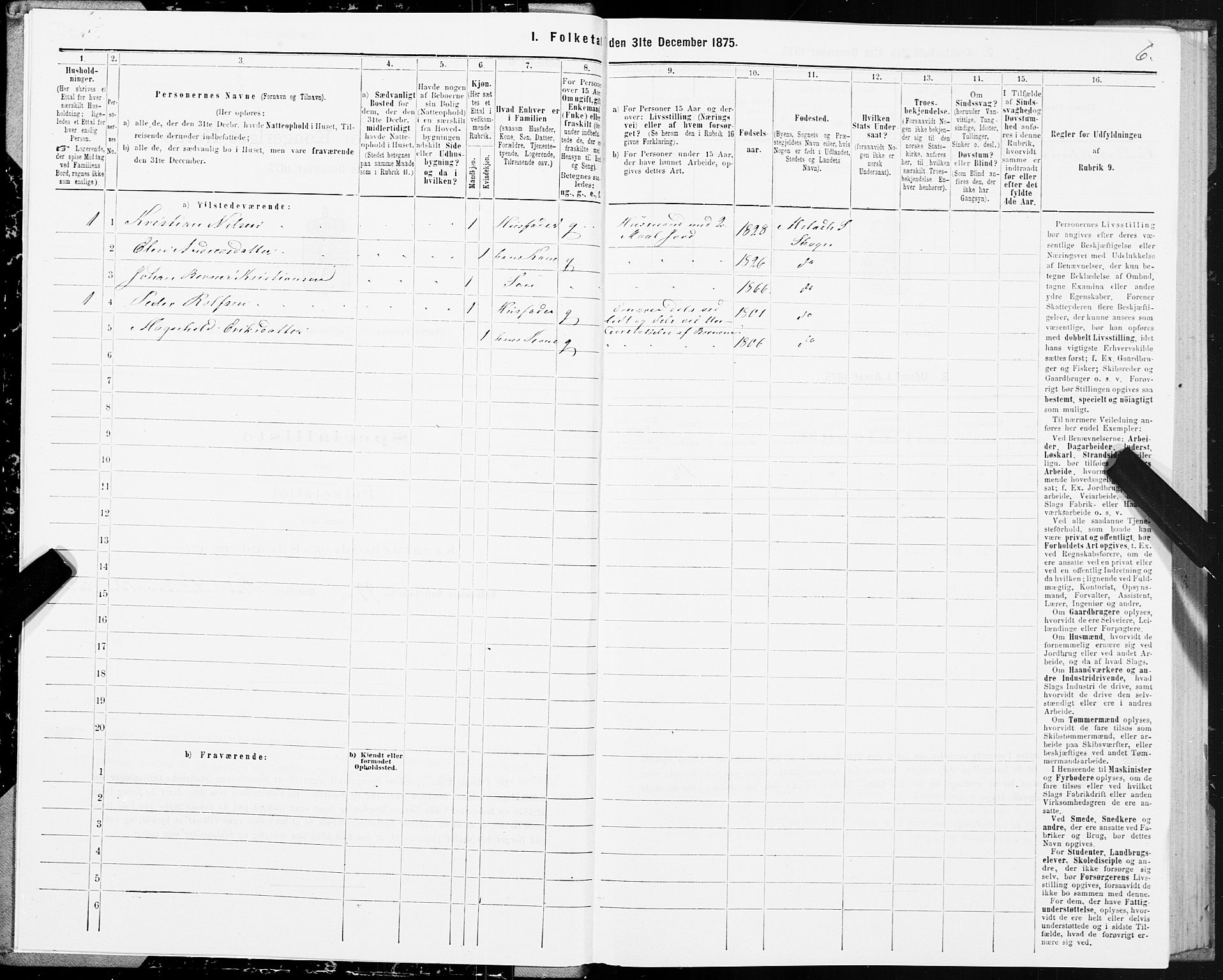 SAT, 1875 census for 1719P Skogn, 1875, p. 1006